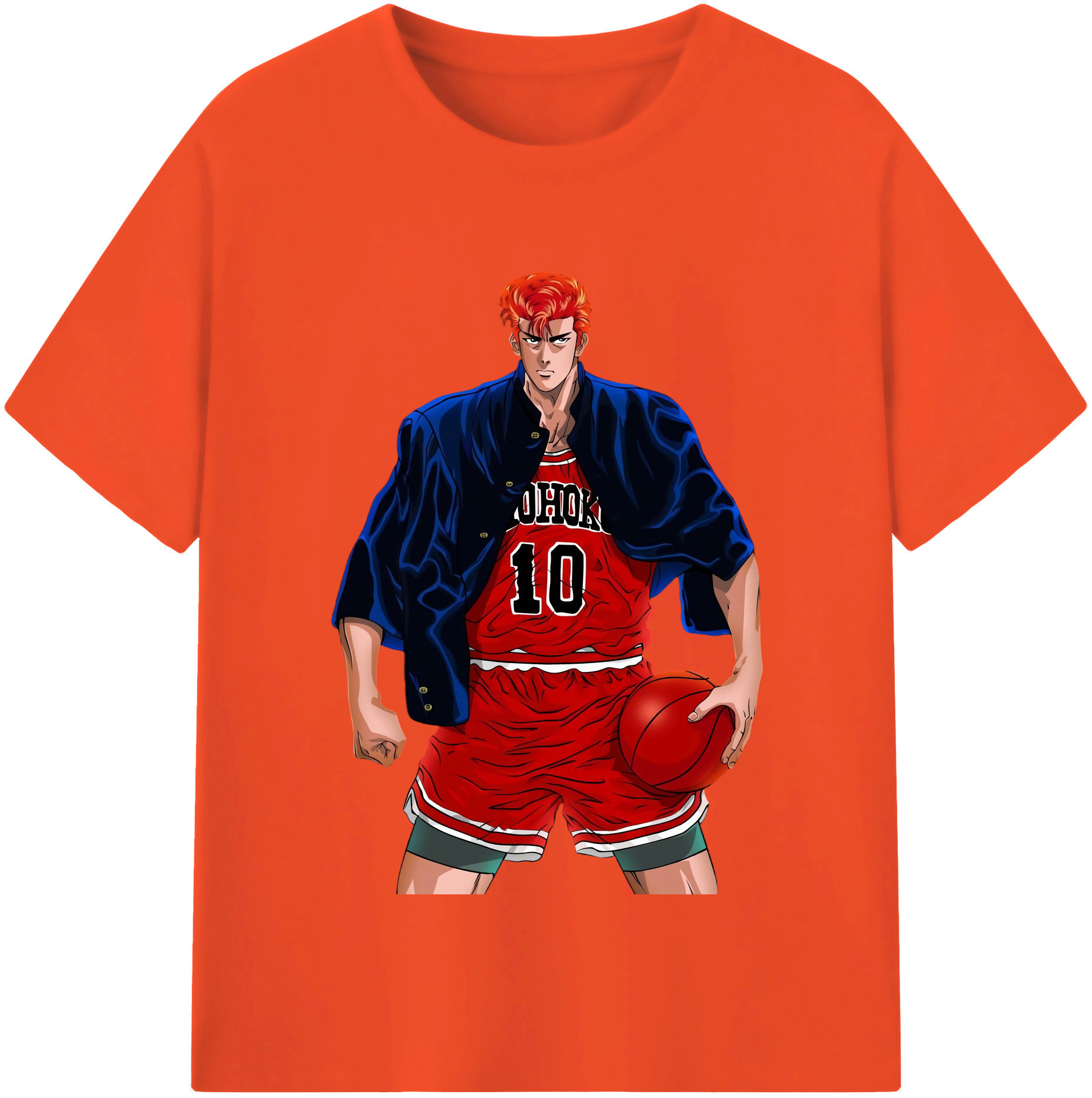 SLAM DUNK／スラムダンク 綿100％半袖Tシャツ（フロントプリント）