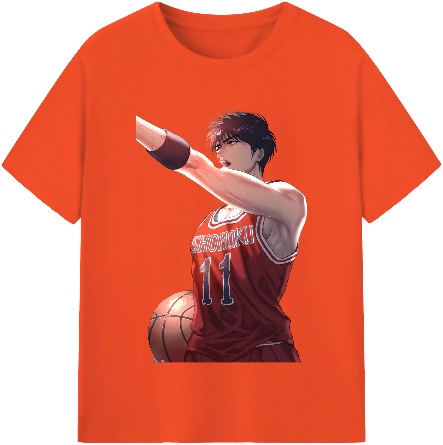 SLAM DUNK／スラムダンク 綿100％半袖Tシャツ（フロントプリント）