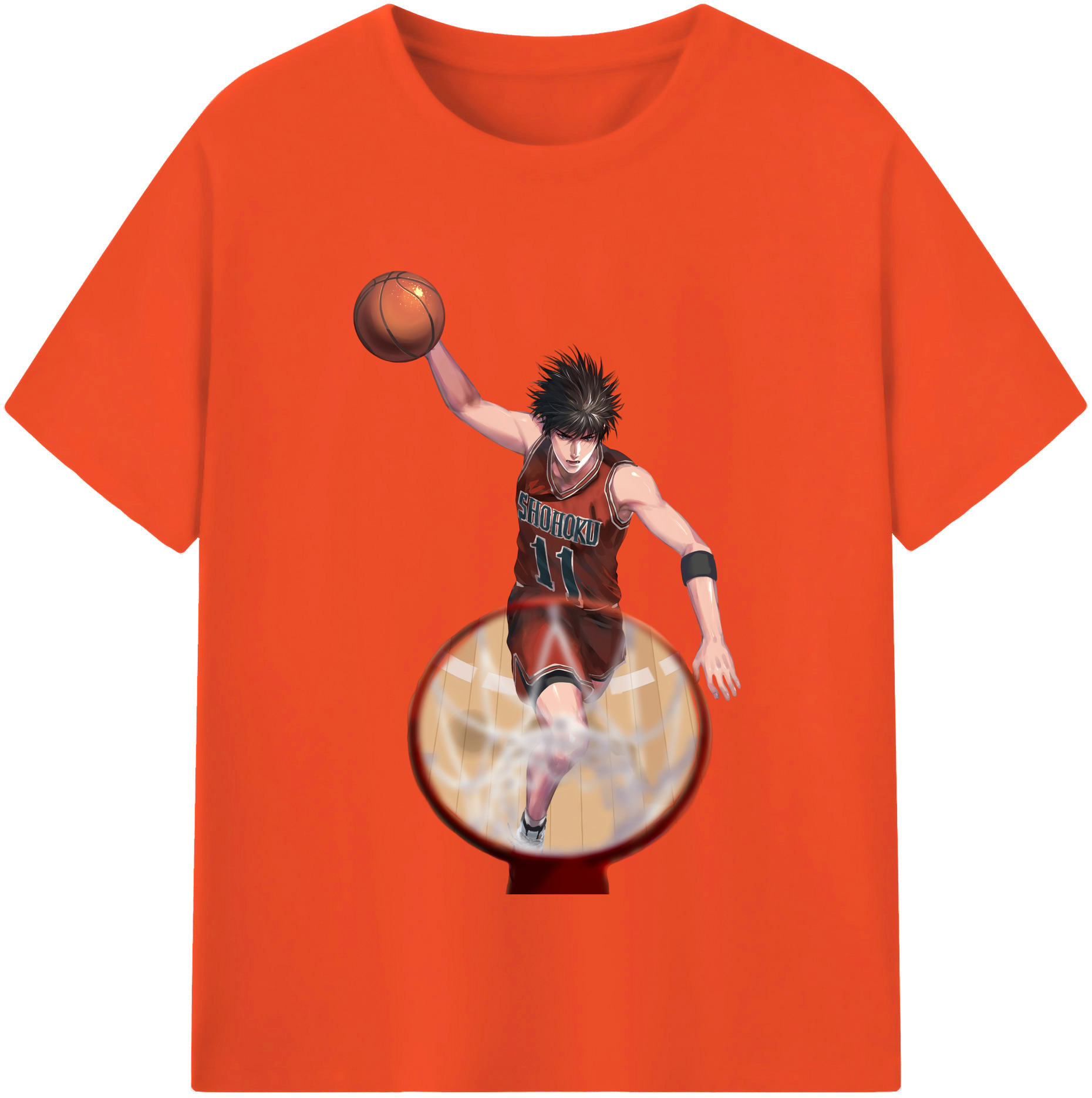 SLAM DUNK／スラムダンク 綿100％半袖Tシャツ（フロントプリント）