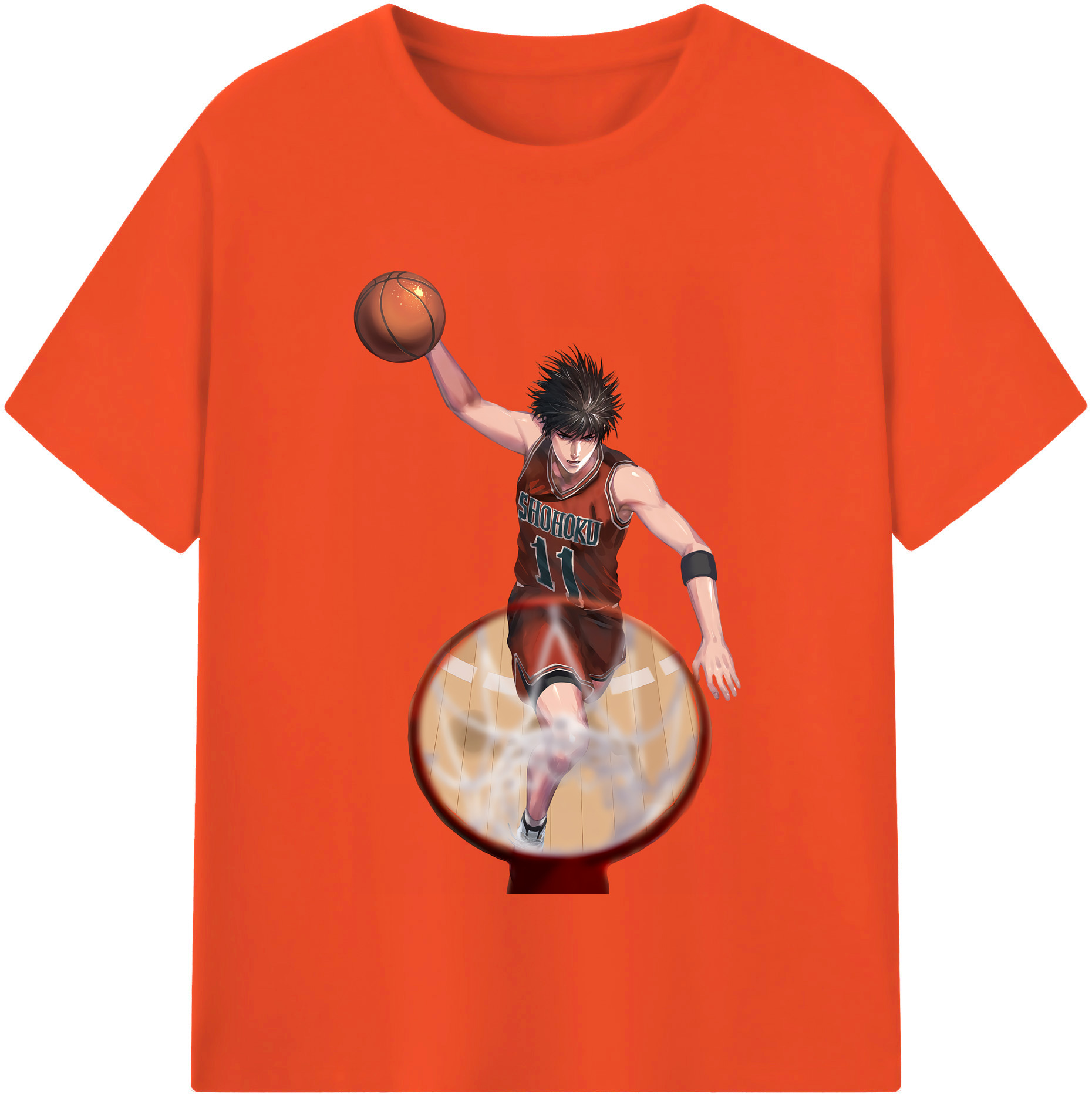 SLAM DUNK／スラムダンク 綿100％半袖Tシャツ（フロントプリント）