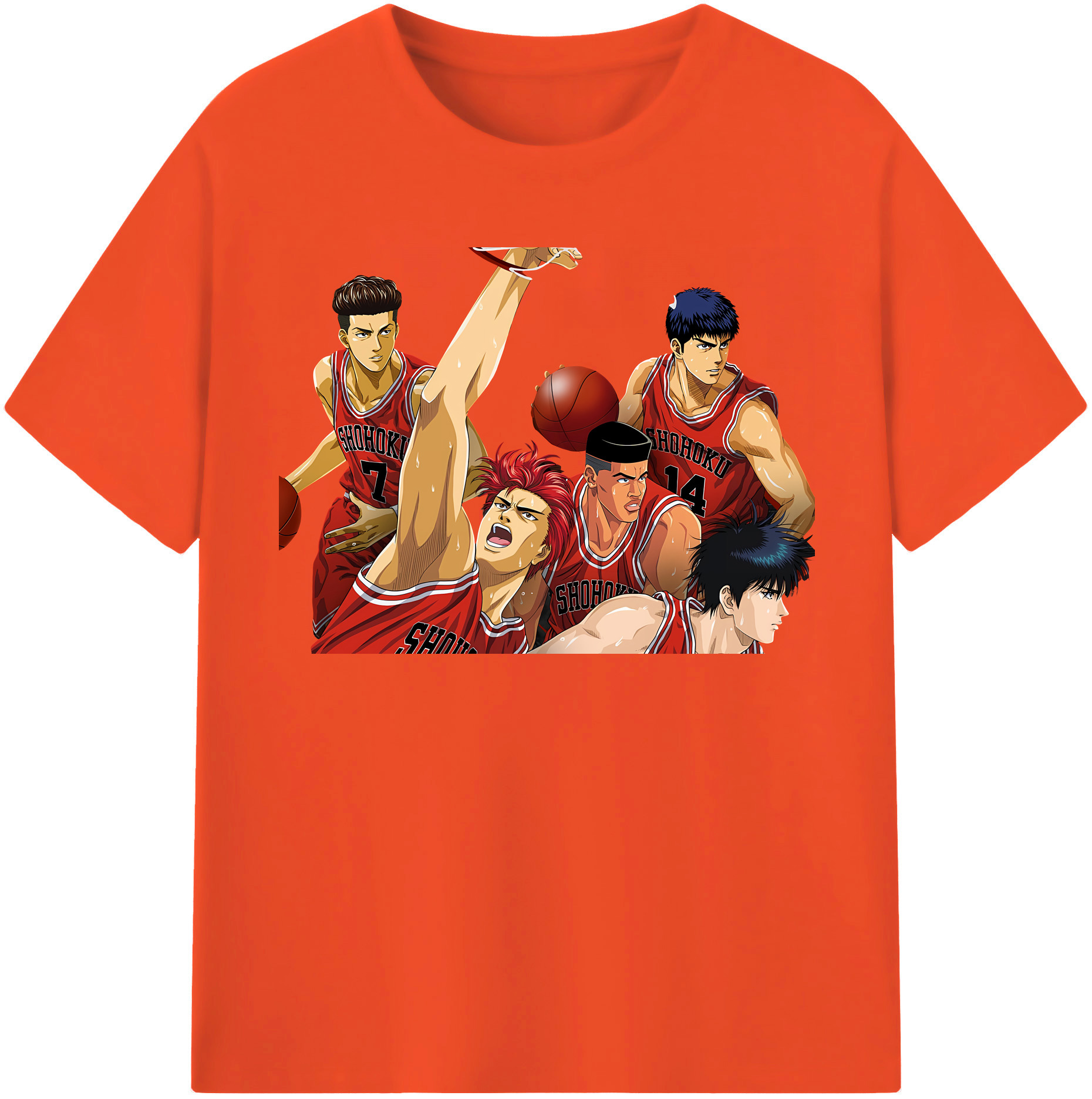 SLAM DUNK／スラムダンク 綿100％半袖Tシャツ（フロントプリント）