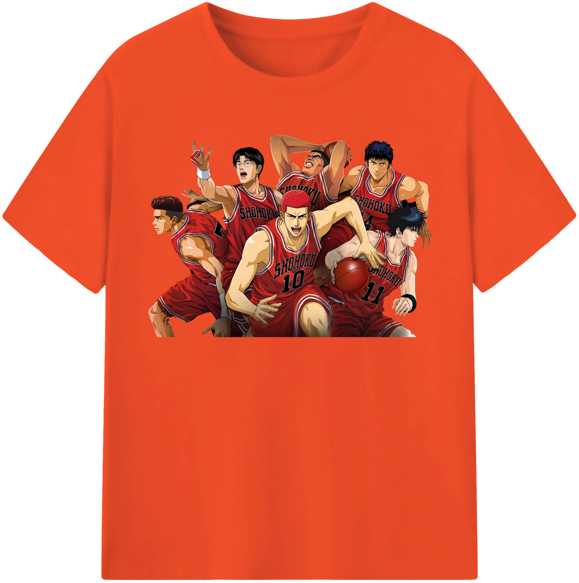SLAM DUNK／スラムダンク 綿100％半袖Tシャツ（フロントプリント）
