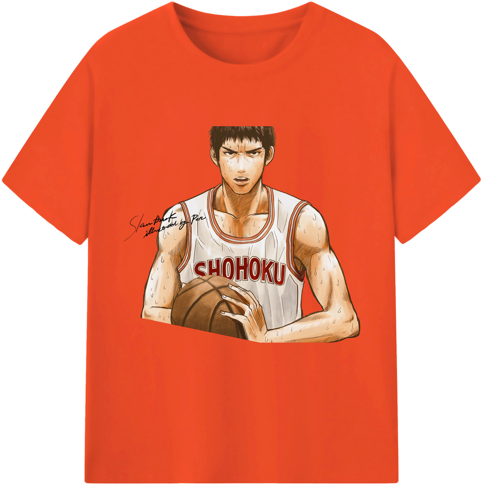 SLAM DUNK／スラムダンク 綿100％半袖Tシャツ（フロントプリント）