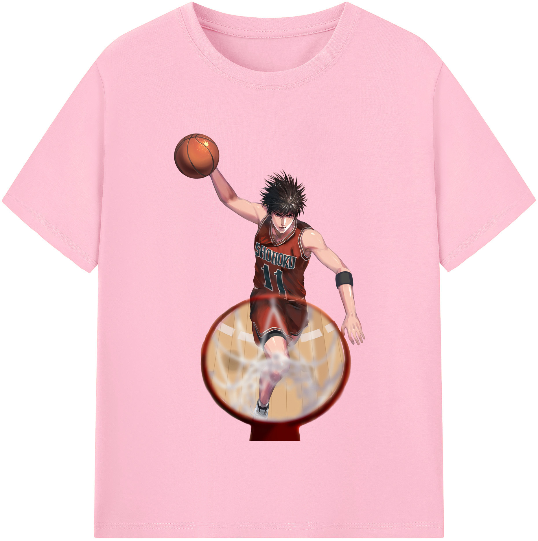 SLAM DUNK／スラムダンク 綿100％半袖Tシャツ（フロントプリント）