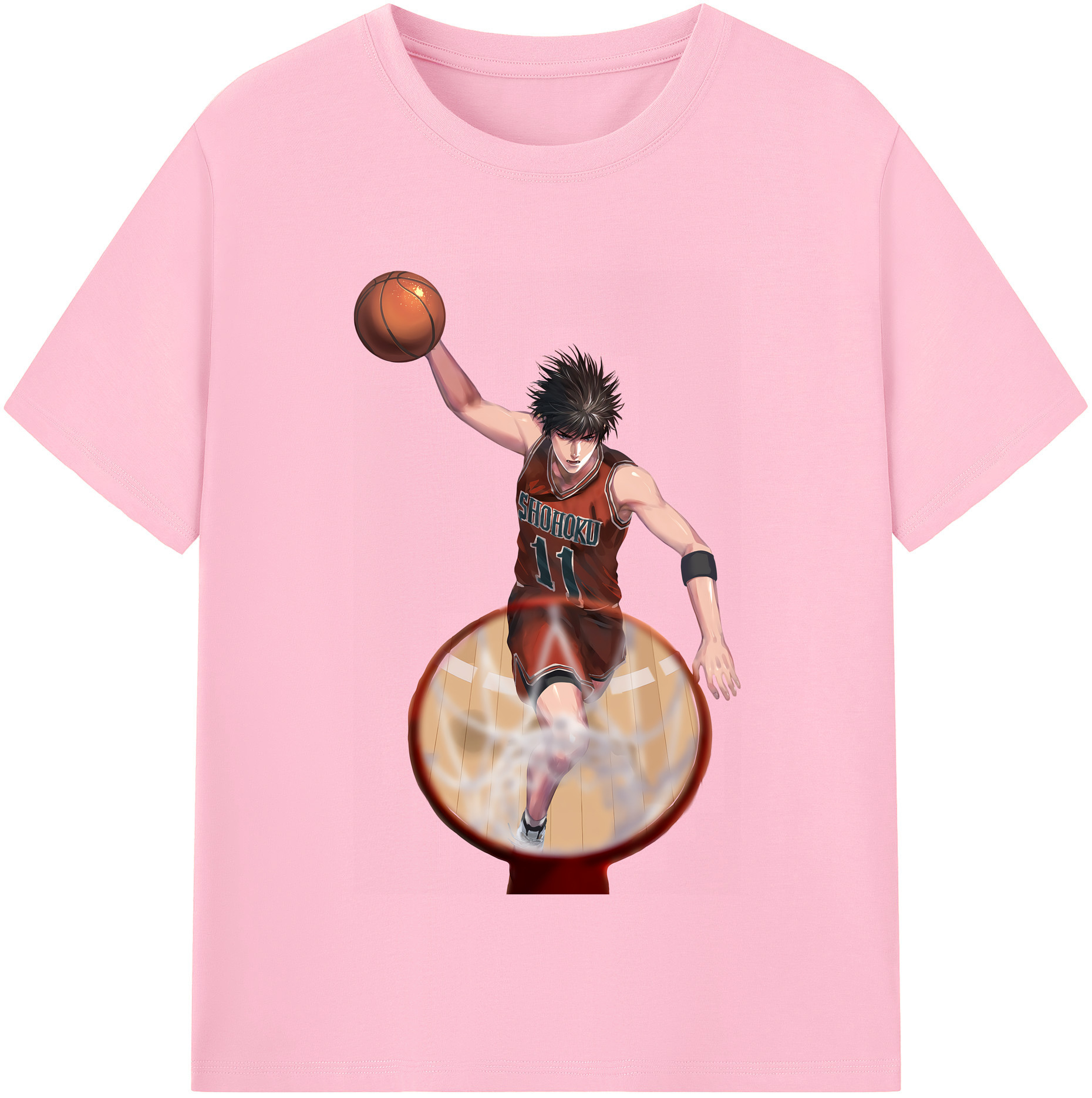 SLAM DUNK／スラムダンク 綿100％半袖Tシャツ（フロントプリント）