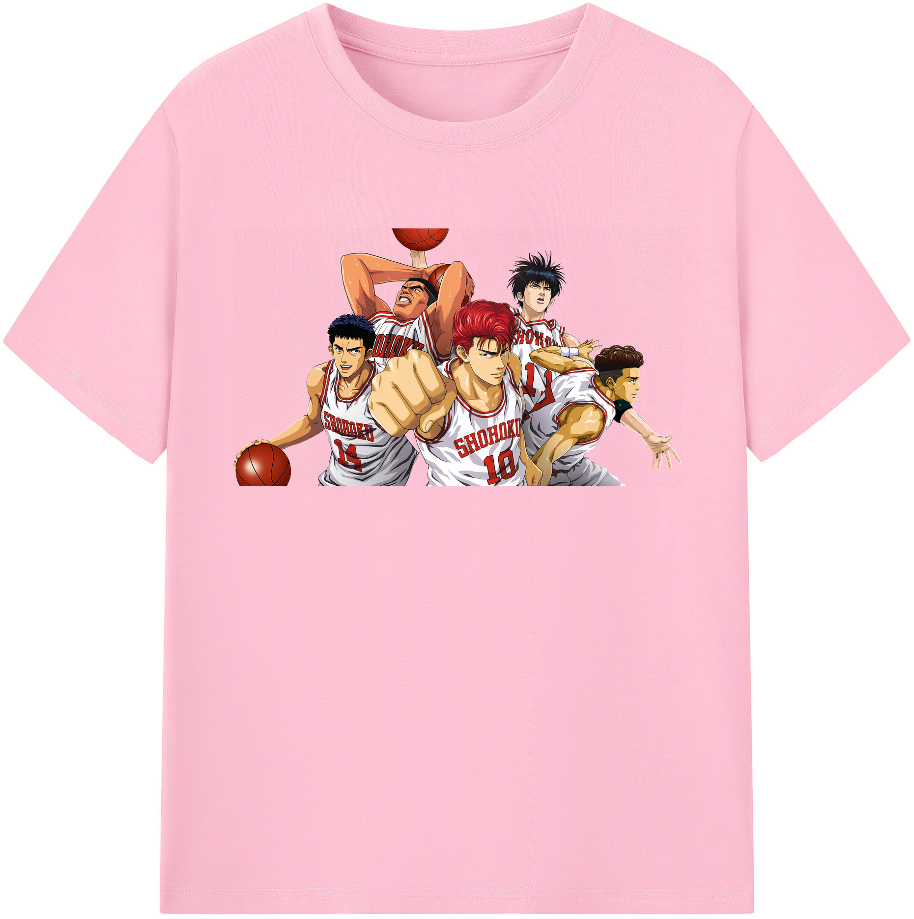 SLAM DUNK／スラムダンク 綿100％半袖Tシャツ（フロントプリント）
