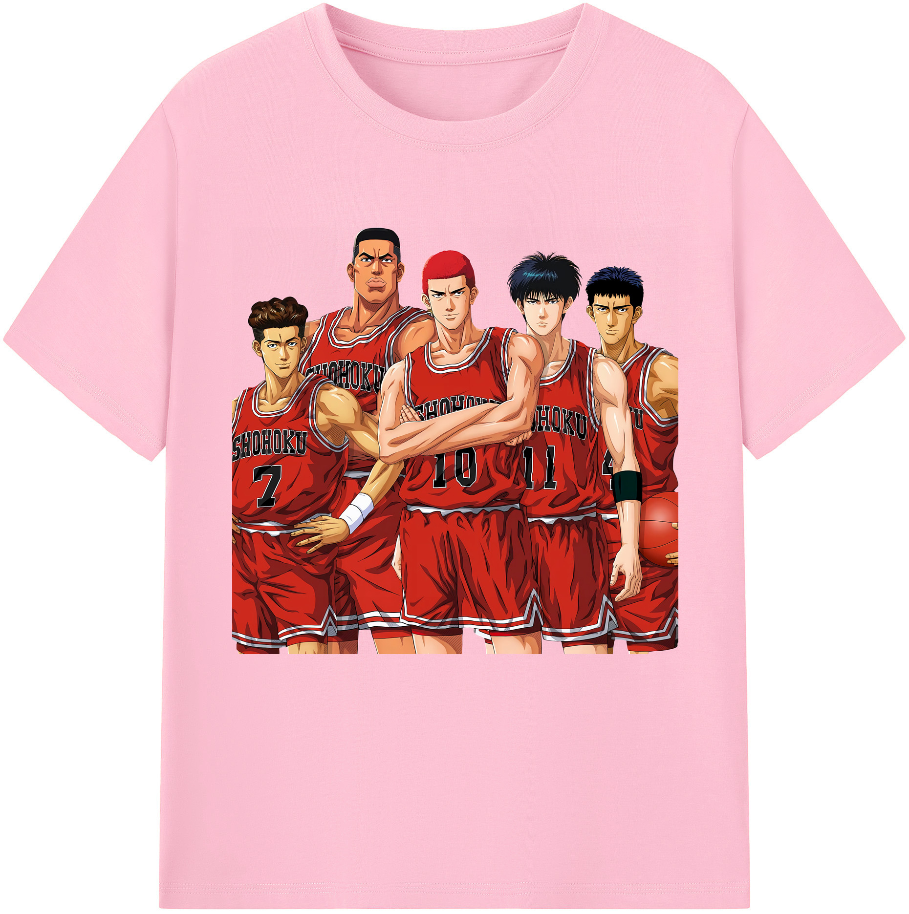 SLAM DUNK／スラムダンク 綿100％半袖Tシャツ（フロントプリント）