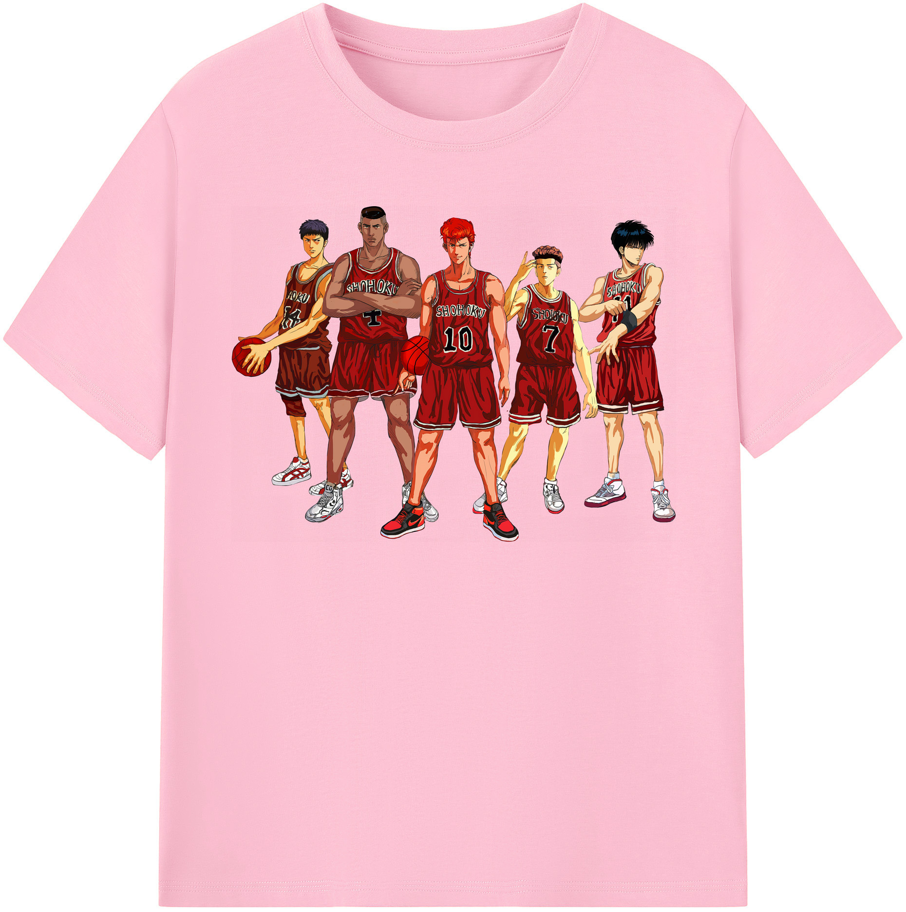 SLAM DUNK／スラムダンク 綿100％半袖Tシャツ（フロントプリント）