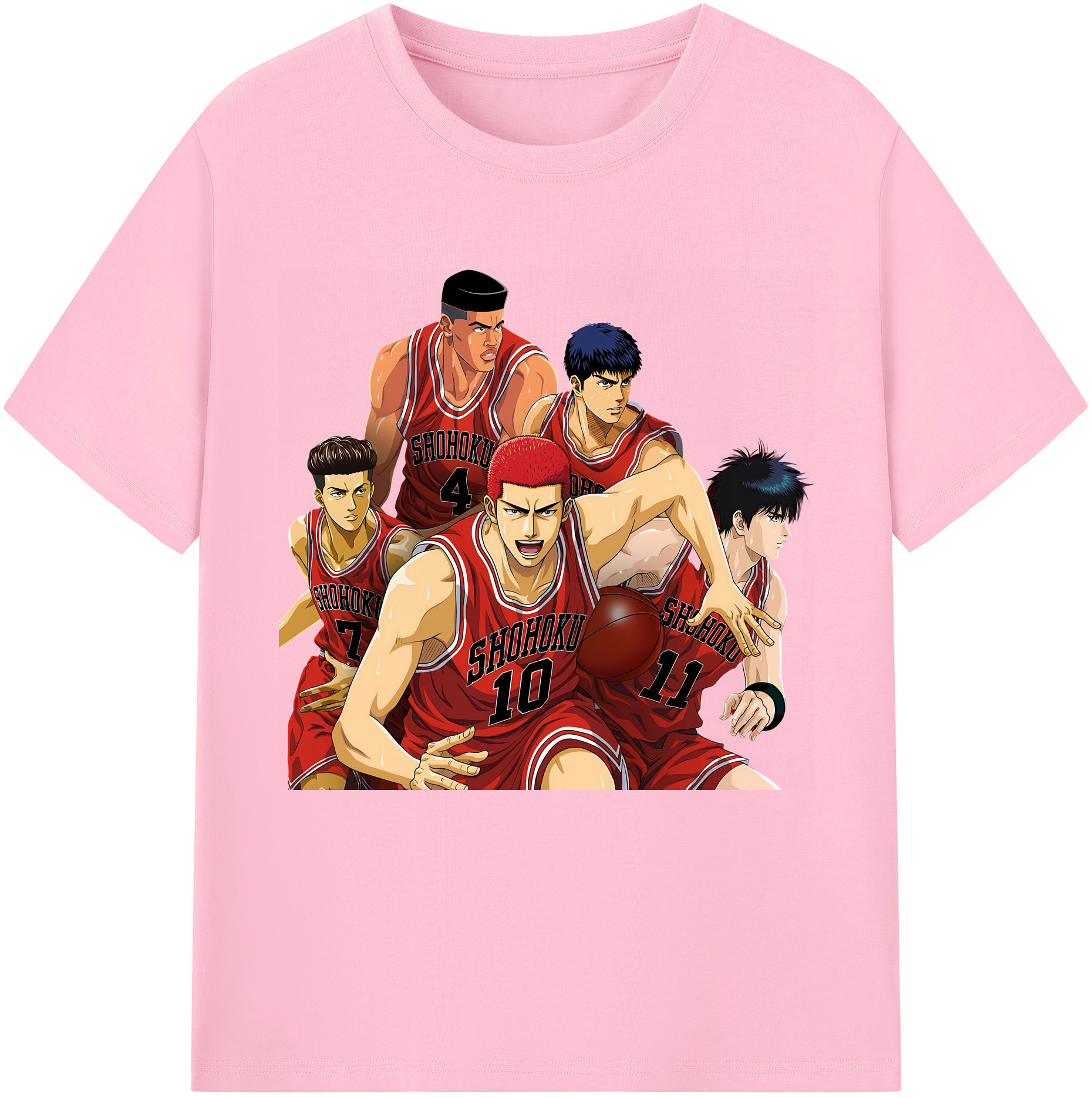 SLAM DUNK／スラムダンク 綿100％半袖Tシャツ（フロントプリント）