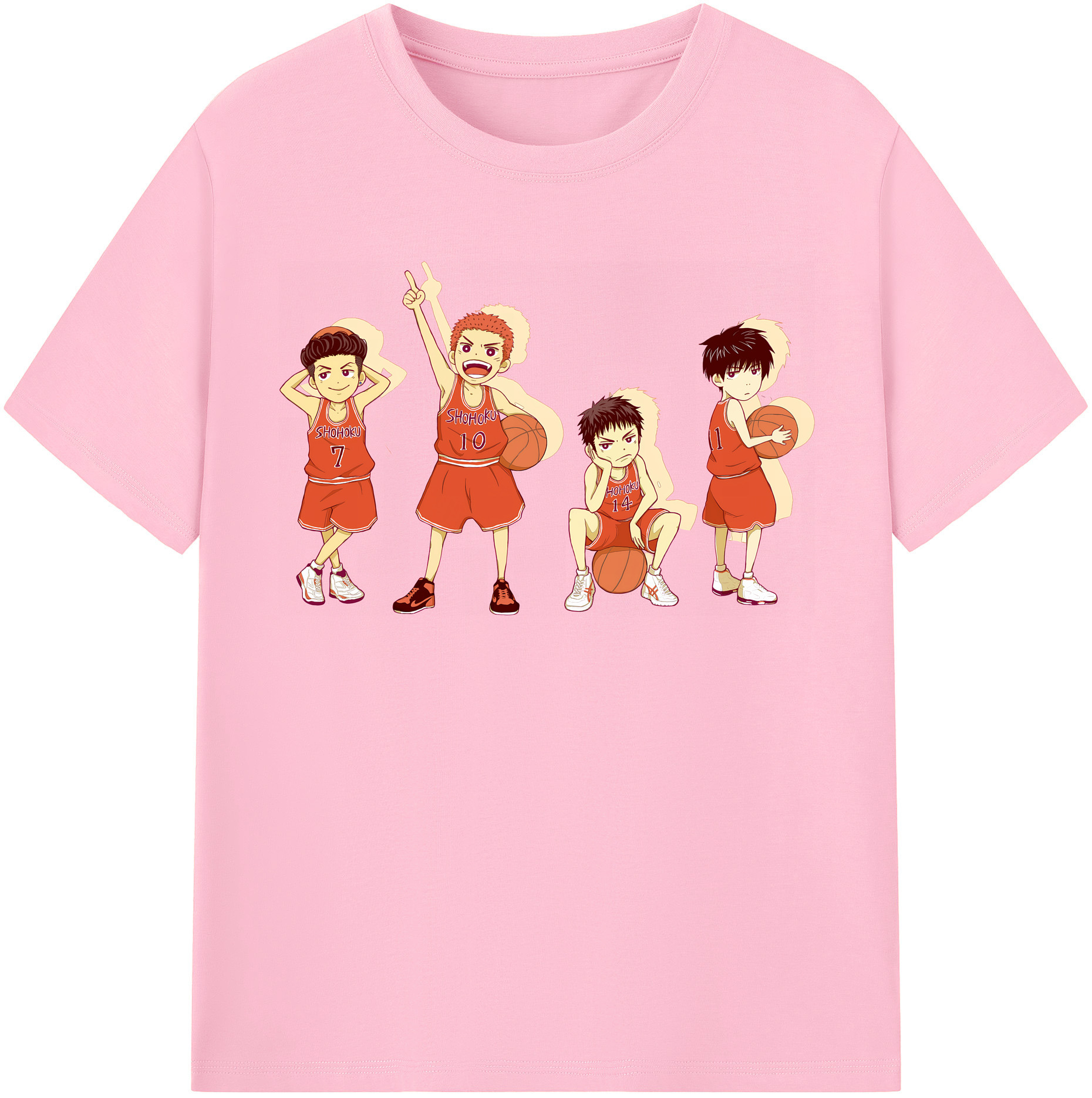 SLAM DUNK／スラムダンク 綿100％半袖Tシャツ（フロントプリント）