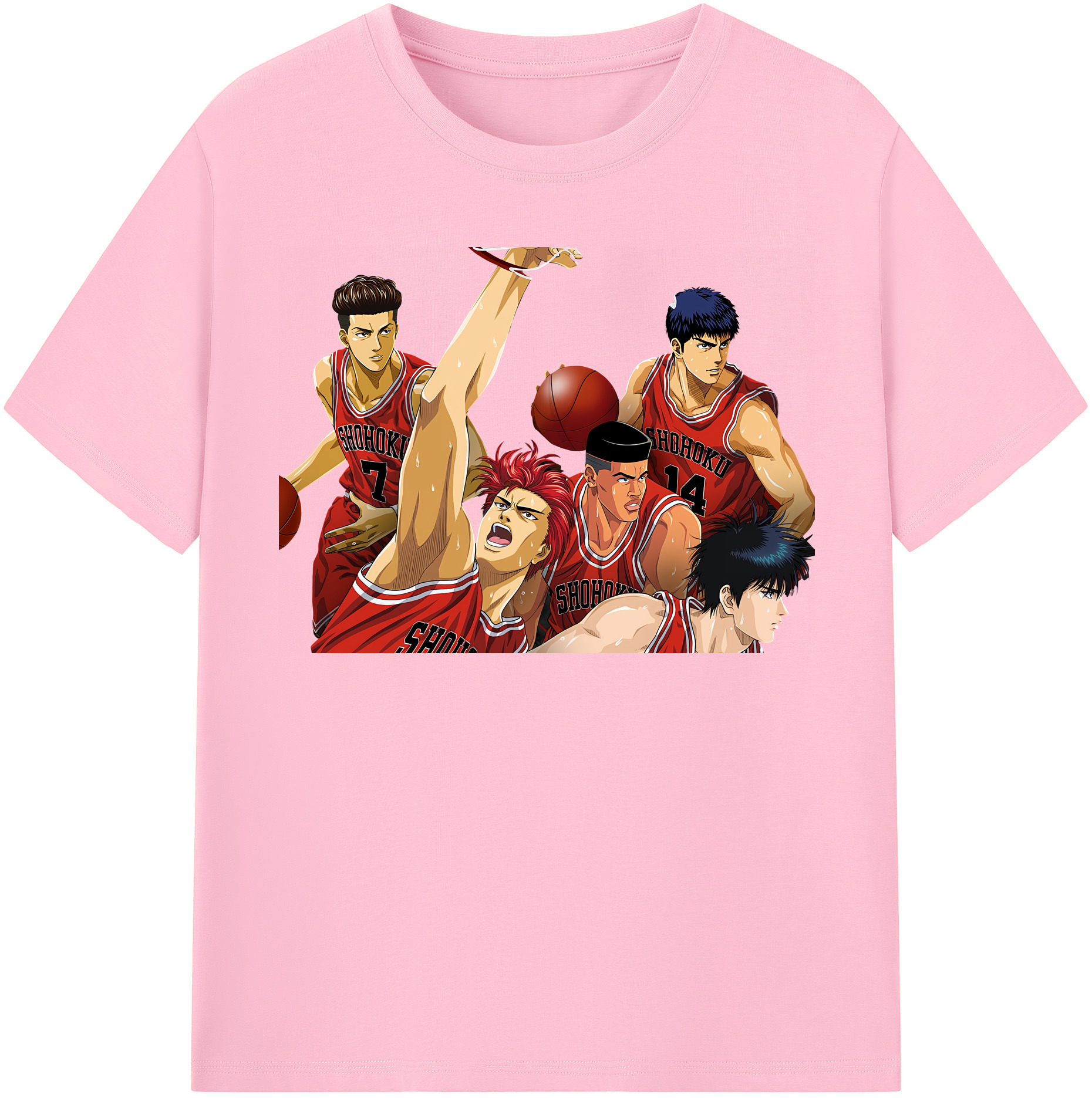 SLAM DUNK／スラムダンク 綿100％半袖Tシャツ（フロントプリント）