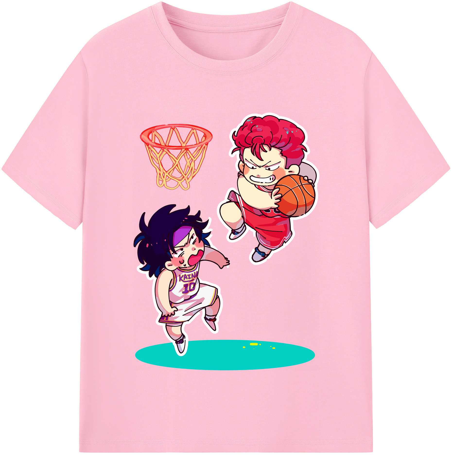 SLAM DUNK／スラムダンク 綿100％半袖Tシャツ（フロントプリント）