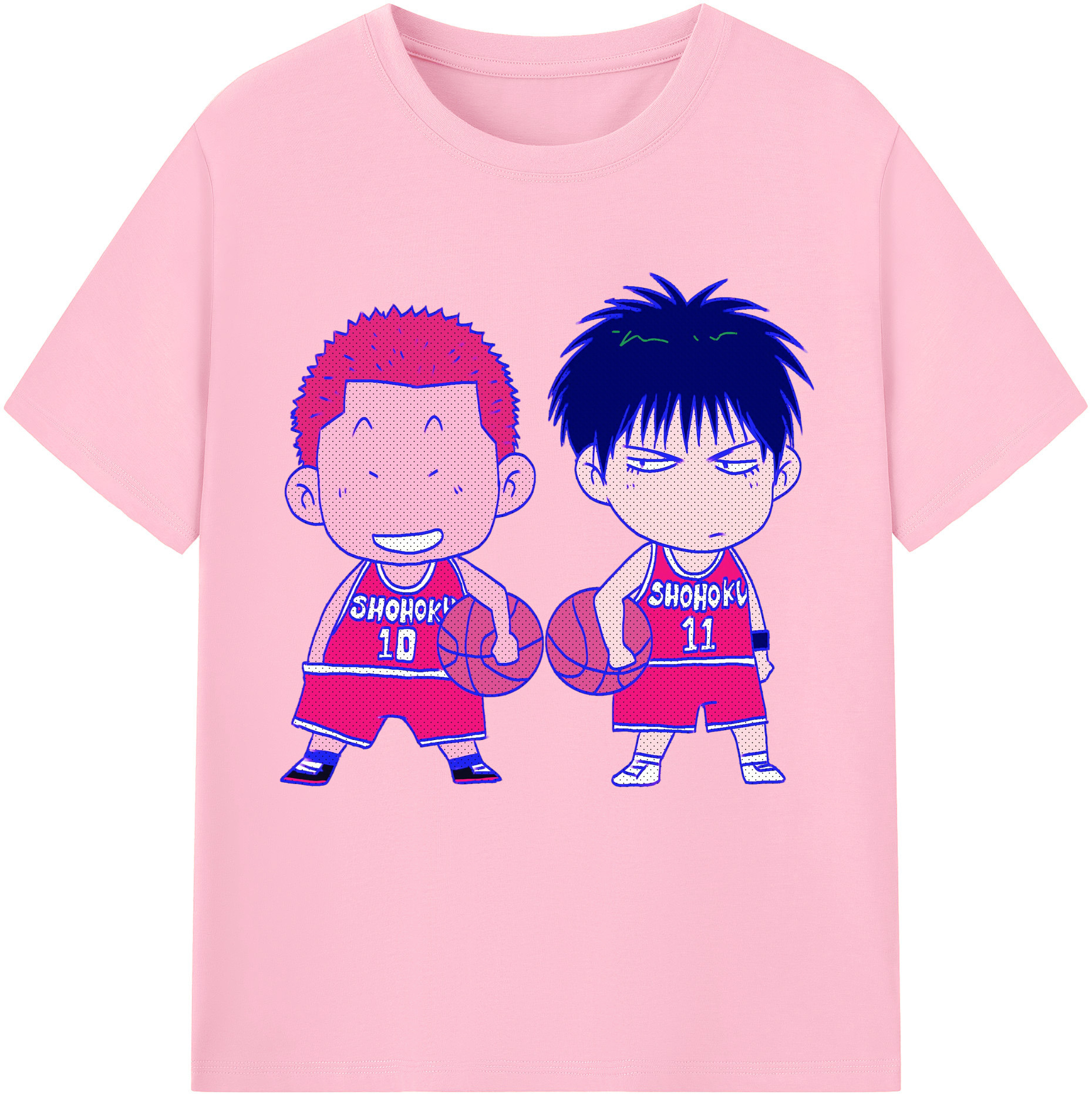 SLAM DUNK／スラムダンク 綿100％半袖Tシャツ（フロントプリント）