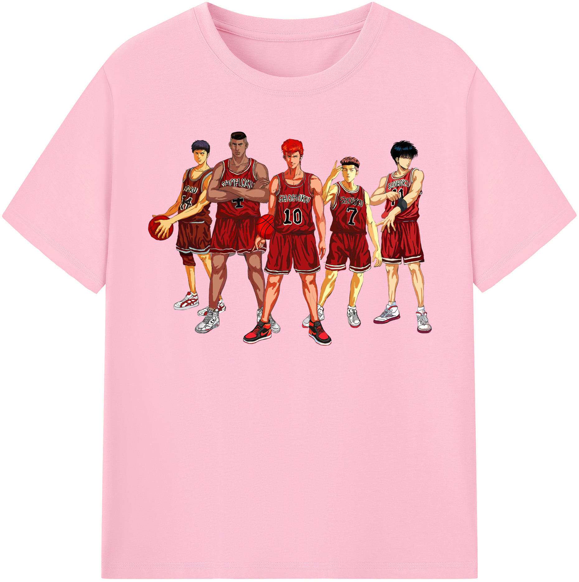SLAM DUNK／スラムダンク 綿100％半袖Tシャツ（フロントプリント）