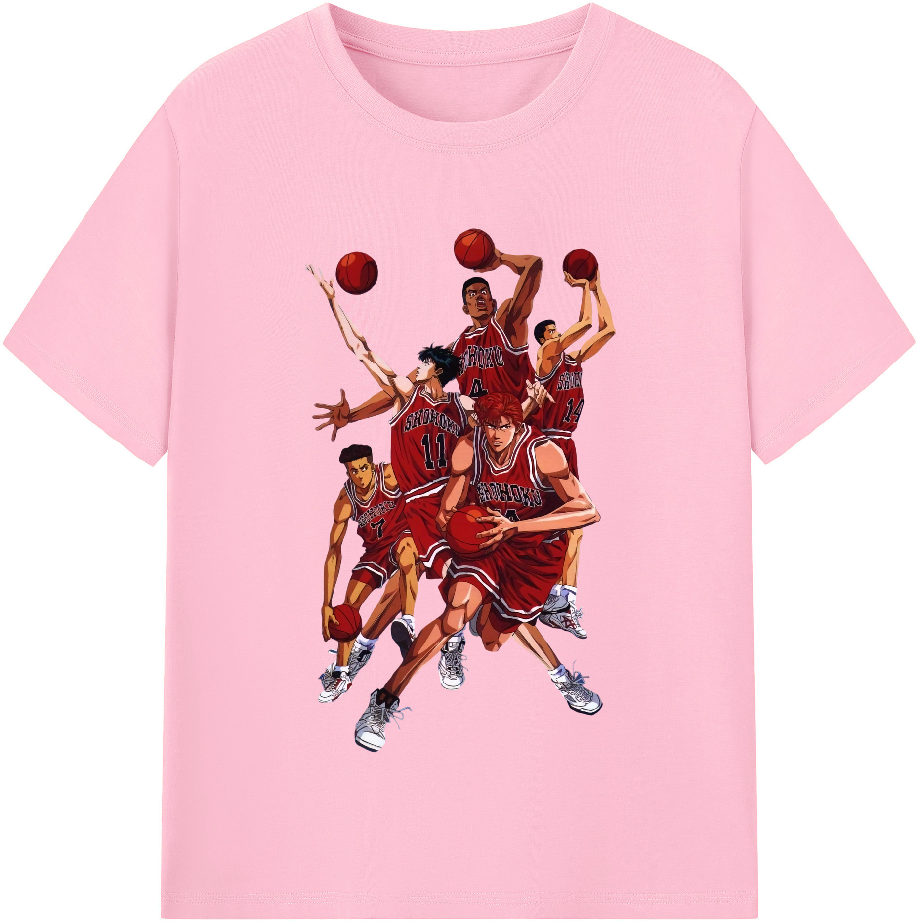 SLAM DUNK／スラムダンク 綿100％半袖Tシャツ（フロントプリント）