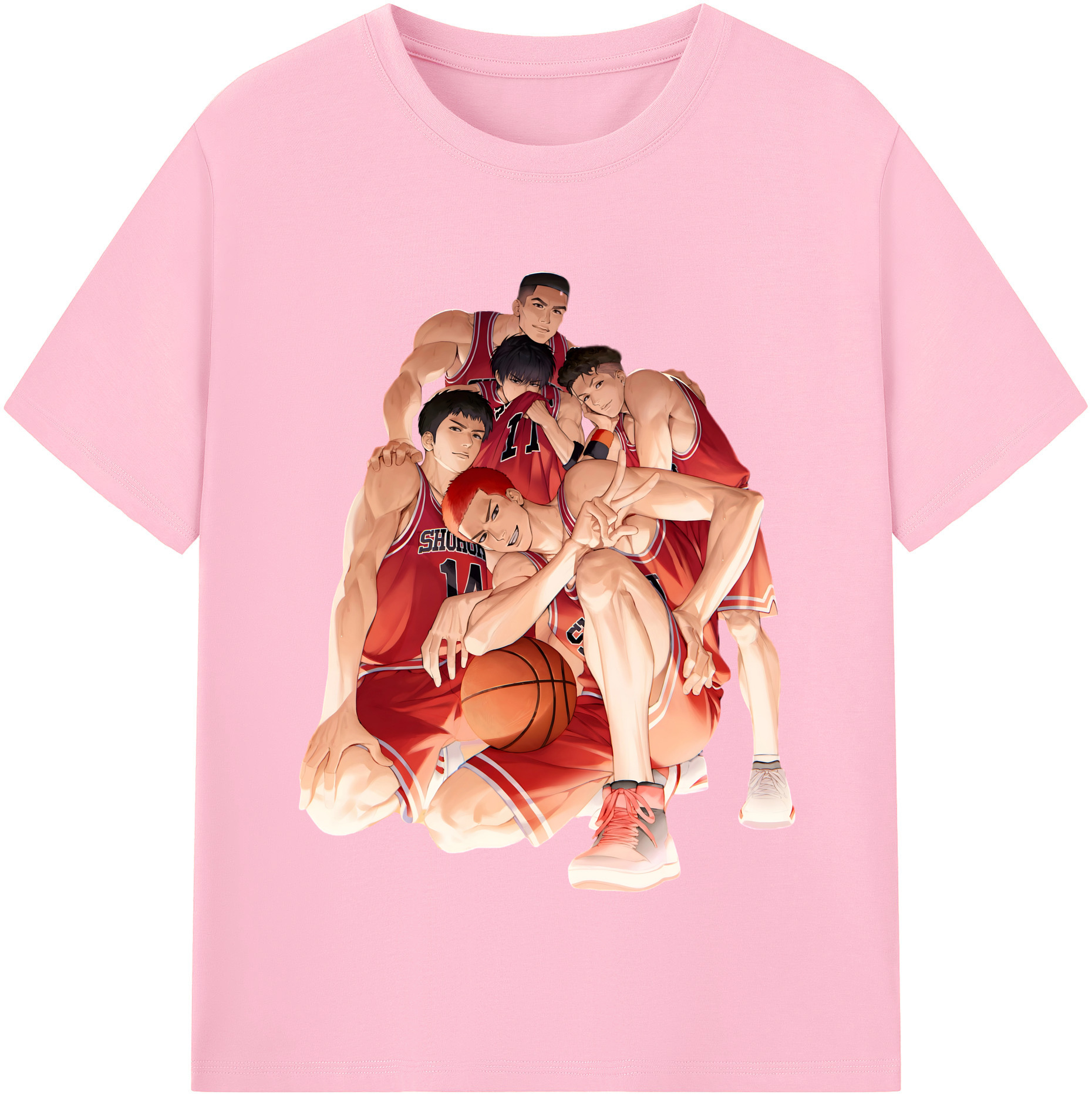 SLAM DUNK／スラムダンク 綿100％半袖Tシャツ（フロントプリント）