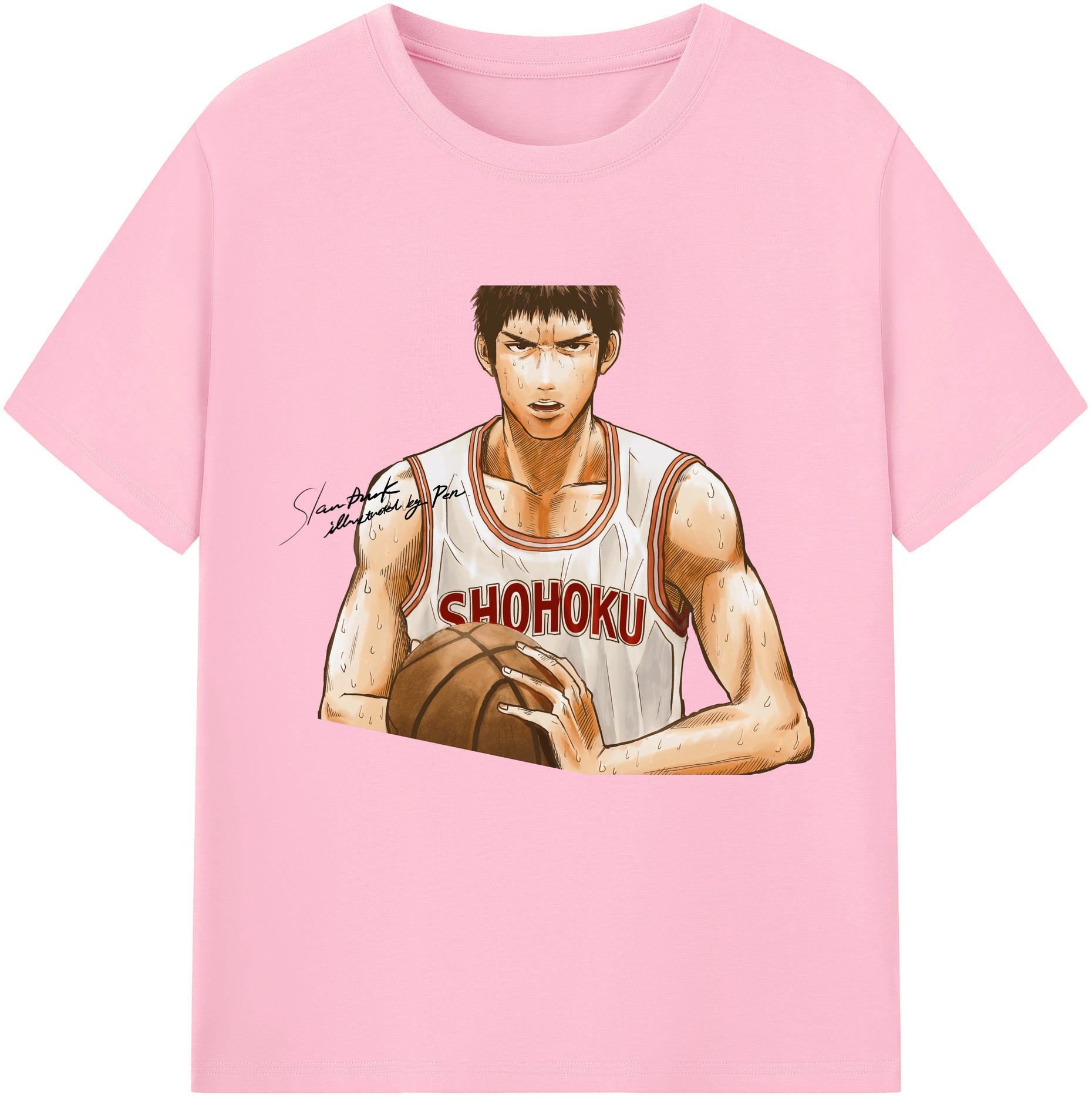 SLAM DUNK／スラムダンク 綿100％半袖Tシャツ（フロントプリント）