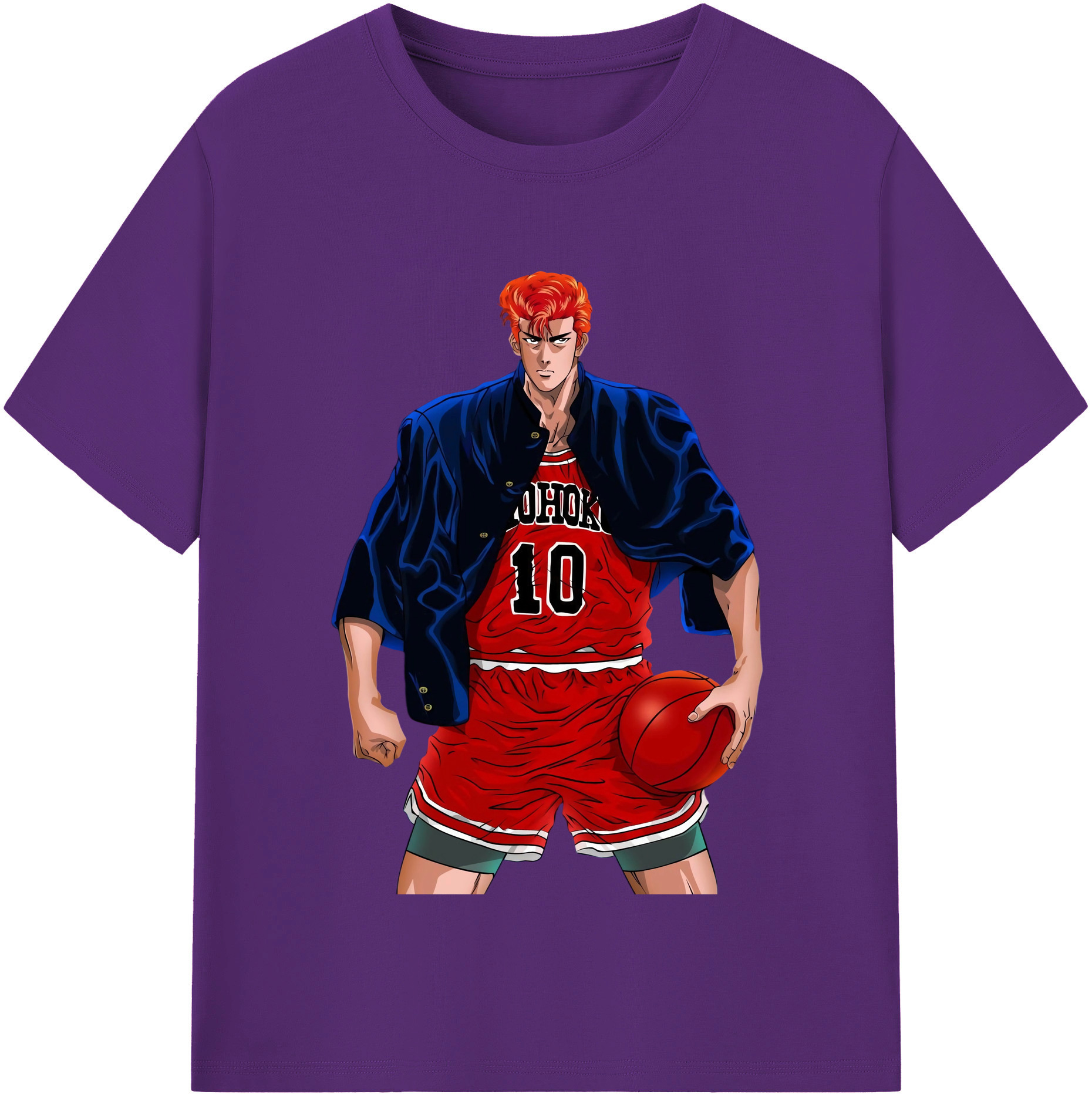 SLAM DUNK／スラムダンク 綿100％半袖Tシャツ（フロントプリント）