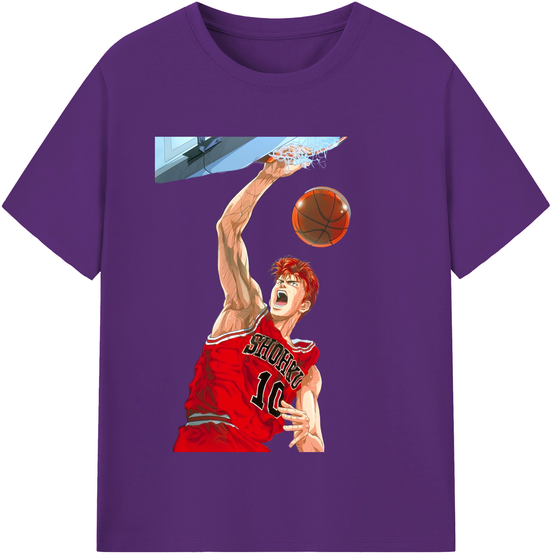 SLAM DUNK／スラムダンク 綿100％半袖Tシャツ（フロントプリント）