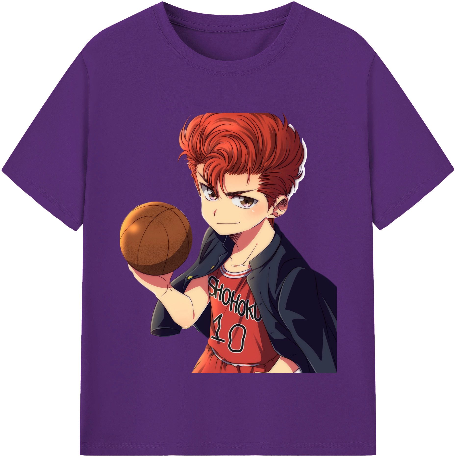 SLAM DUNK／スラムダンク 綿100％半袖Tシャツ（フロントプリント）
