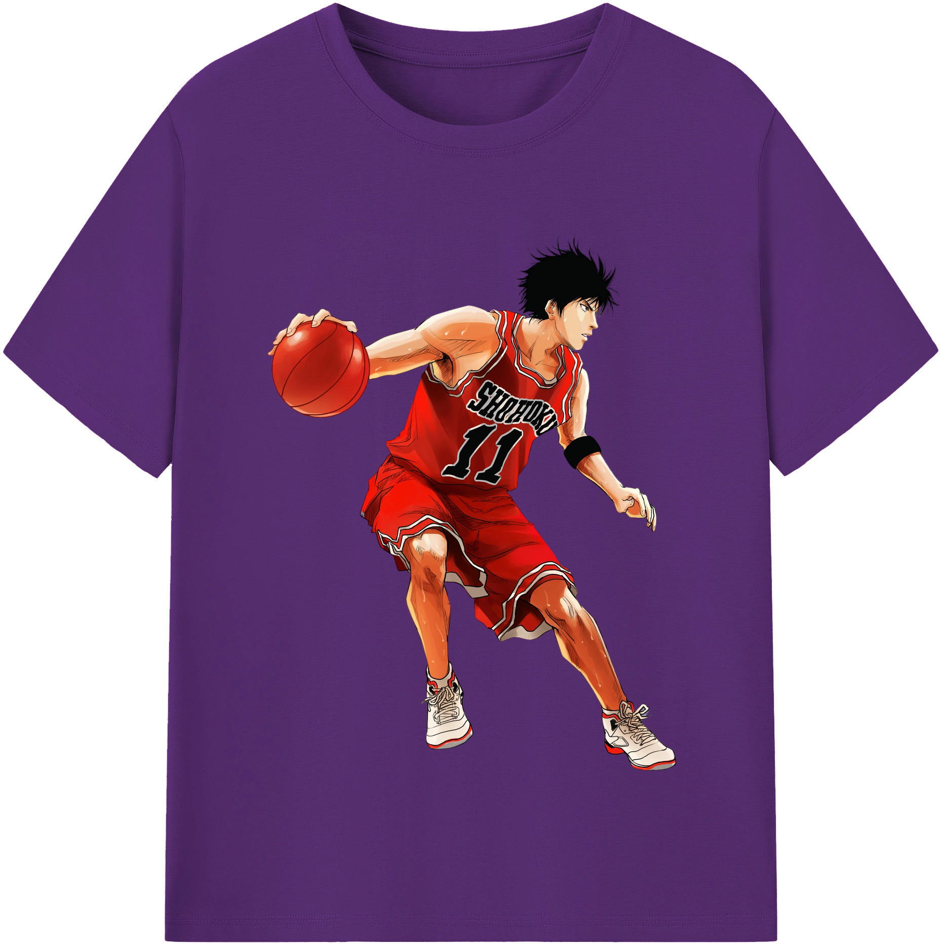 SLAM DUNK／スラムダンク 綿100％半袖Tシャツ（フロントプリント）