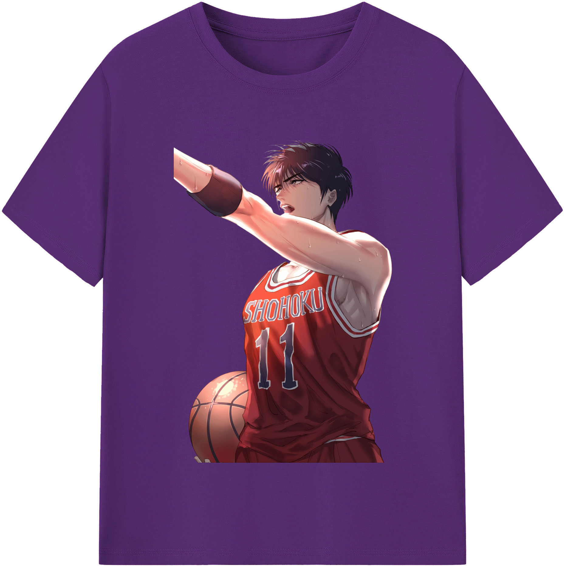 SLAM DUNK／スラムダンク 綿100％半袖Tシャツ（フロントプリント）