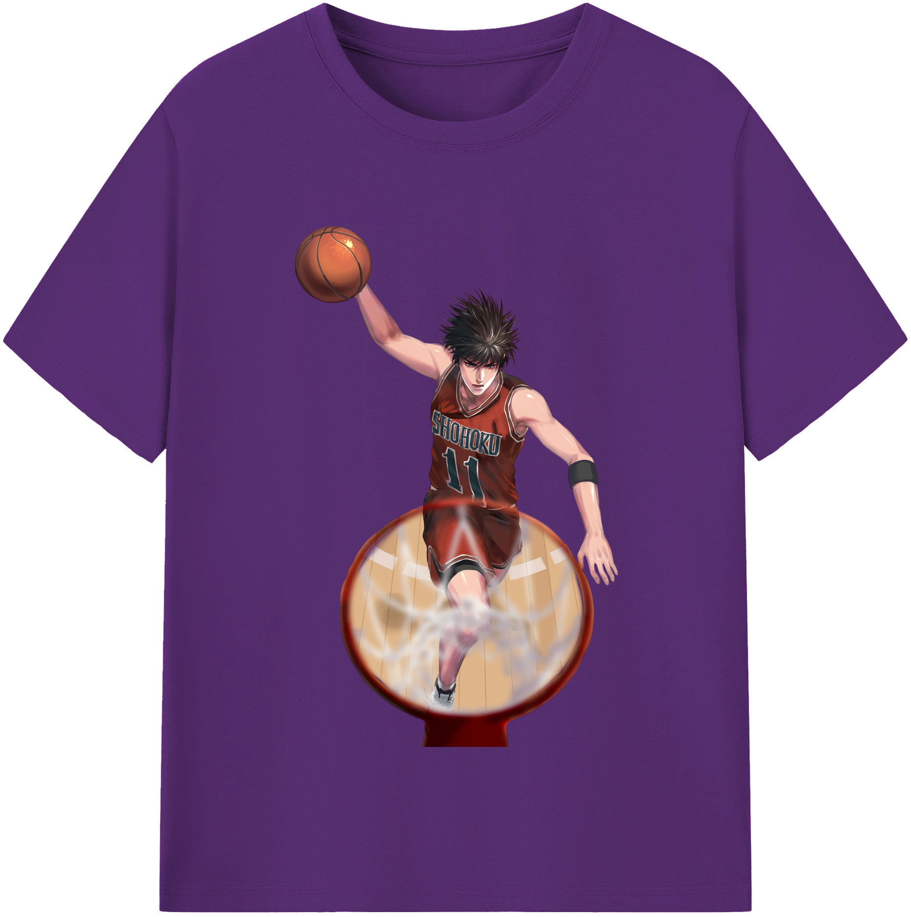 SLAM DUNK／スラムダンク 綿100％半袖Tシャツ（フロントプリント）