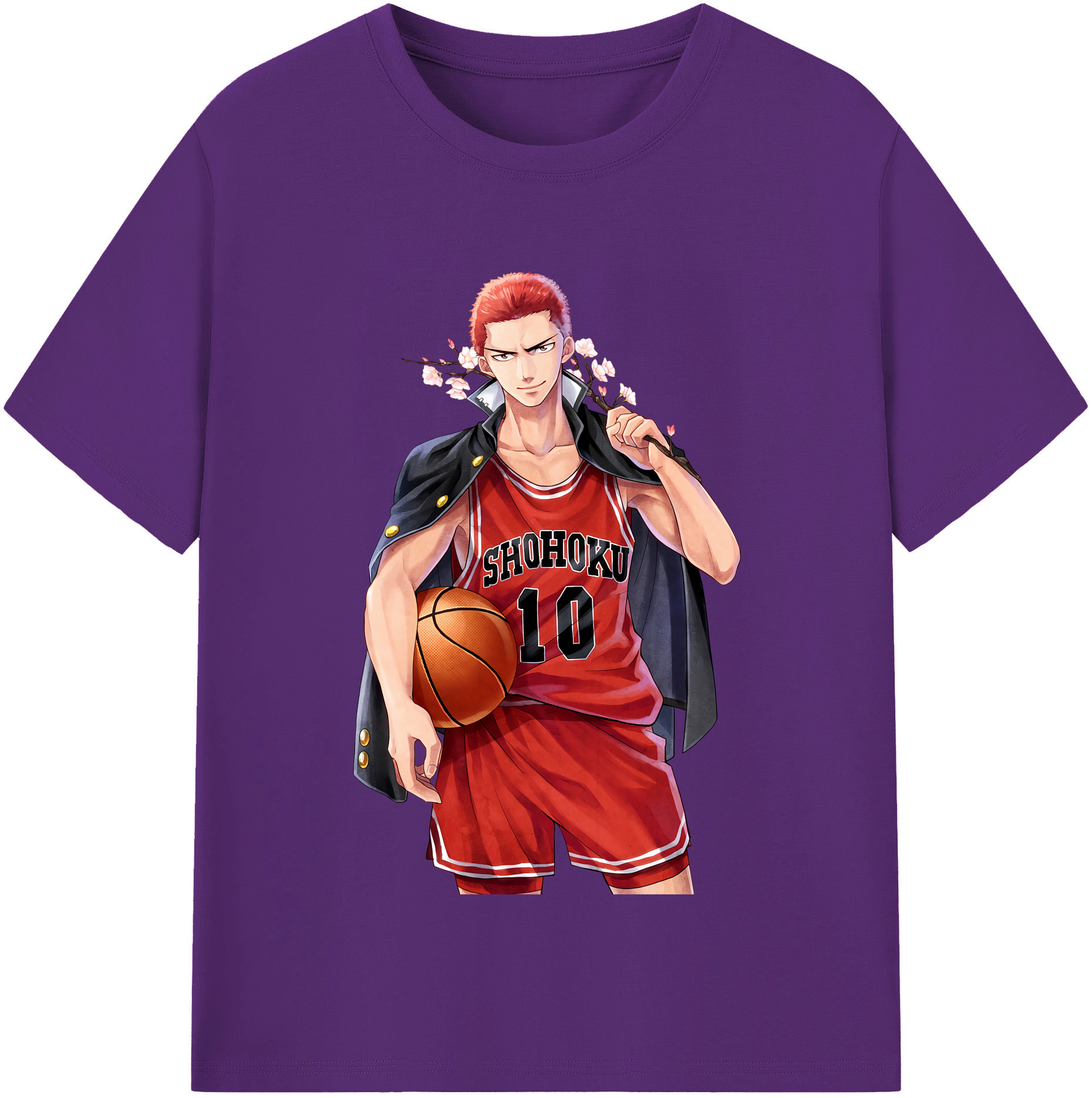 SLAM DUNK／スラムダンク 綿100％半袖Tシャツ（フロントプリント）