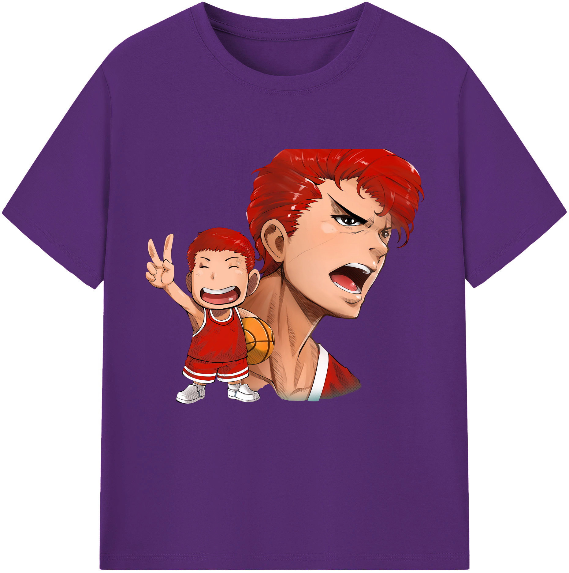 SLAM DUNK／スラムダンク 綿100％半袖Tシャツ（フロントプリント）