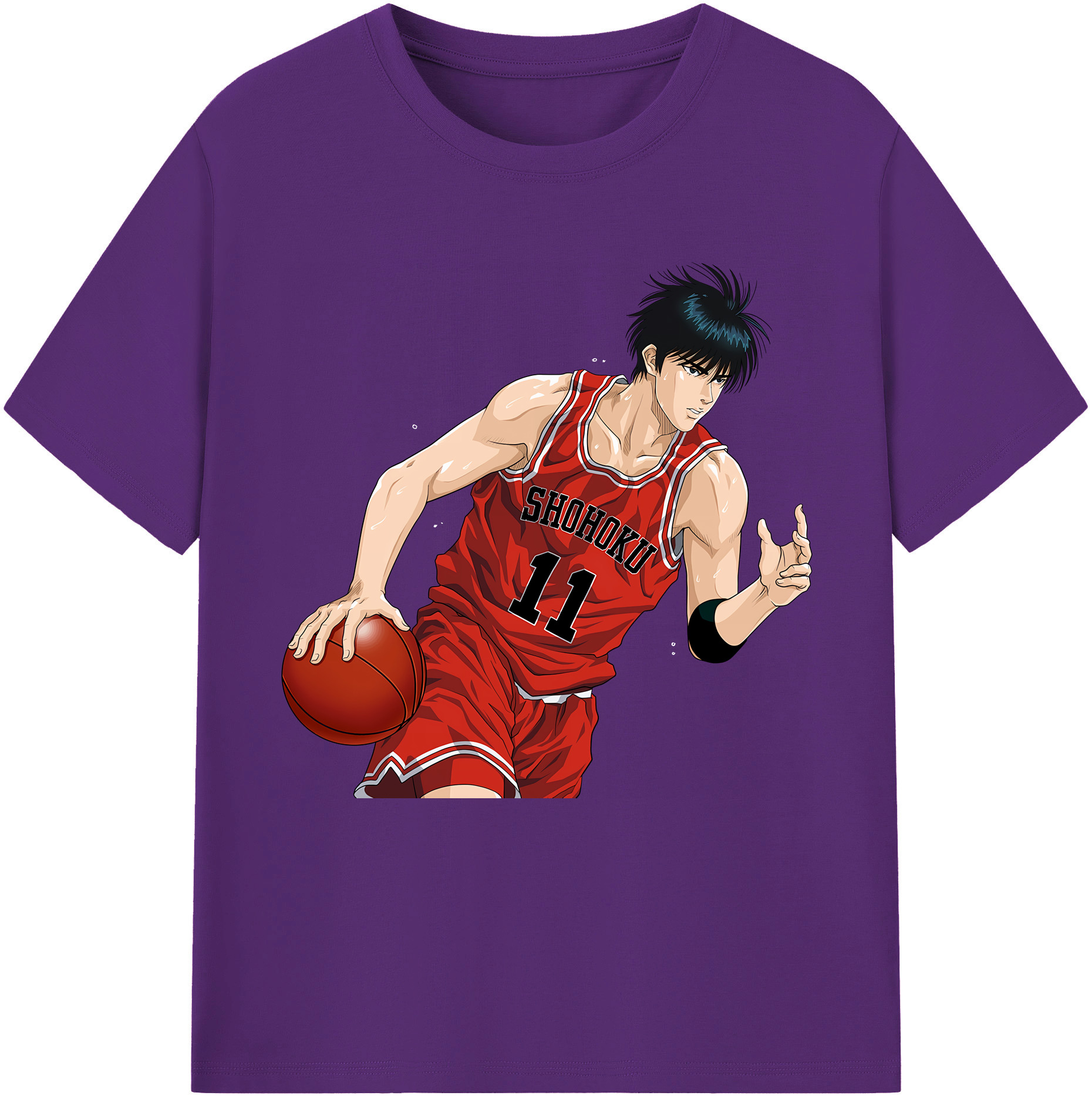 SLAM DUNK／スラムダンク 綿100％半袖Tシャツ（フロントプリント）