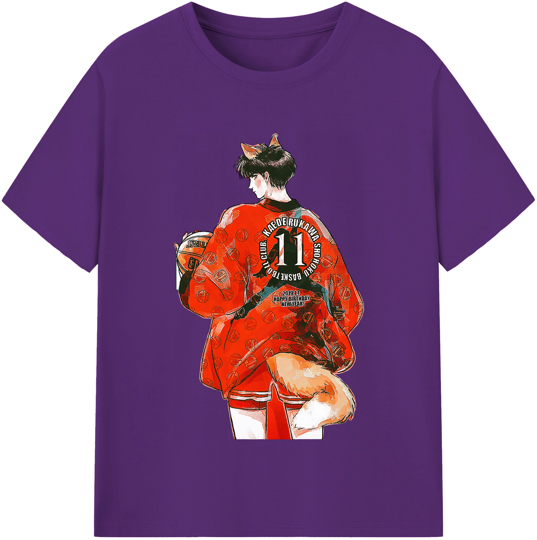 SLAM DUNK／スラムダンク 綿100％半袖Tシャツ（フロントプリント）