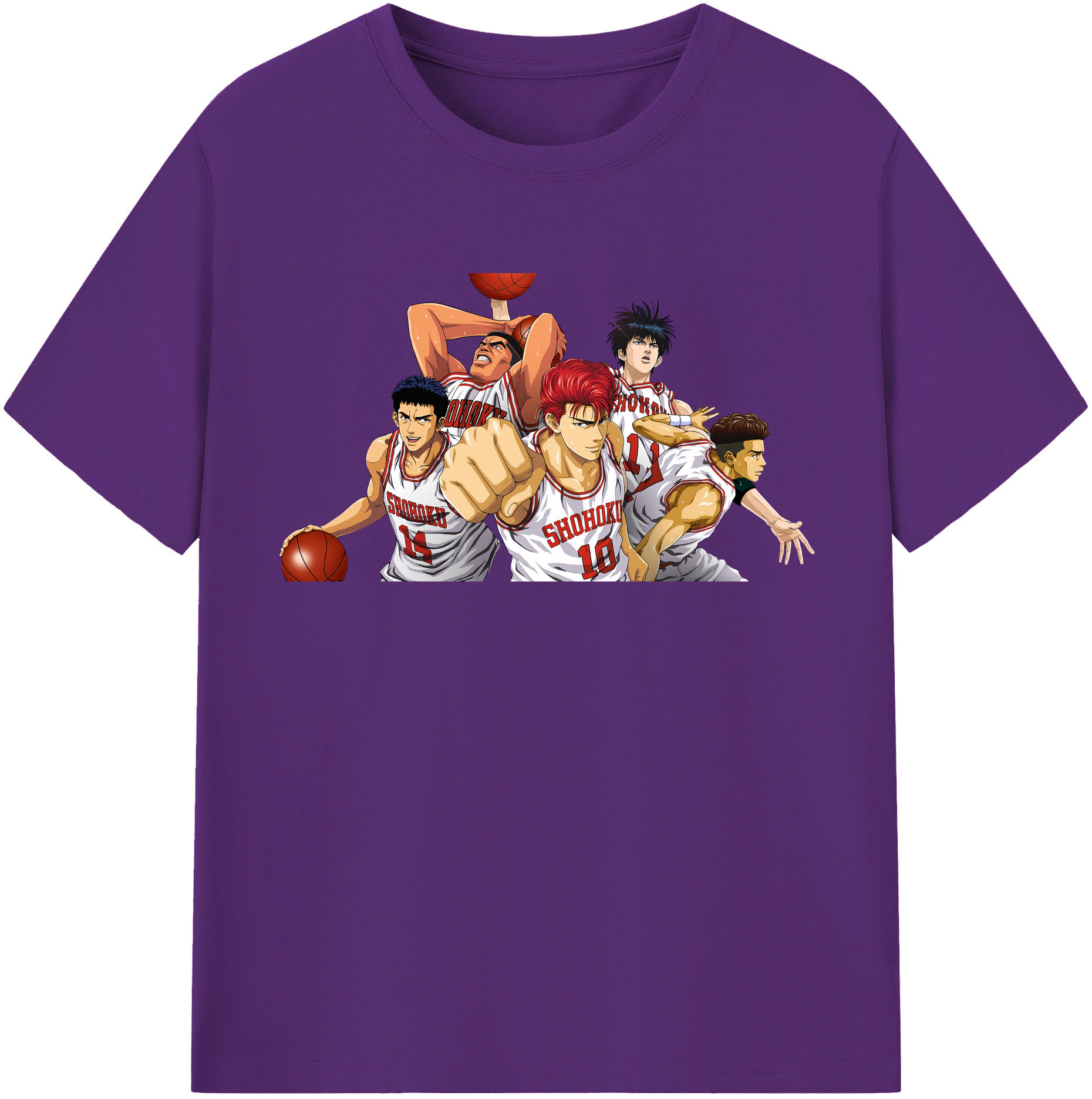 SLAM DUNK／スラムダンク 綿100％半袖Tシャツ（フロントプリント）
