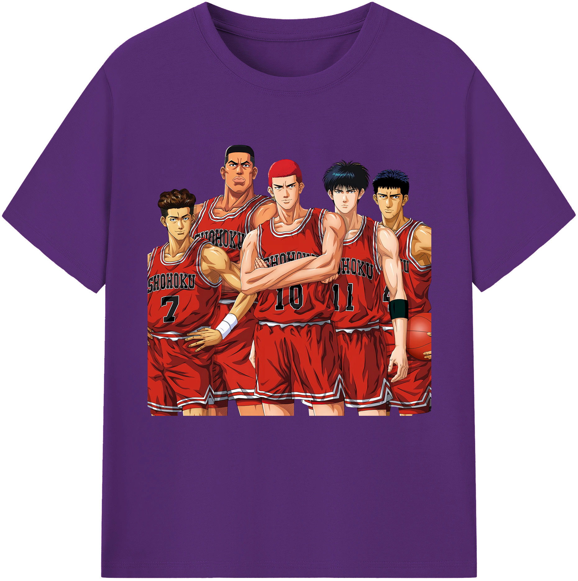 SLAM DUNK／スラムダンク 綿100％半袖Tシャツ（フロントプリント）