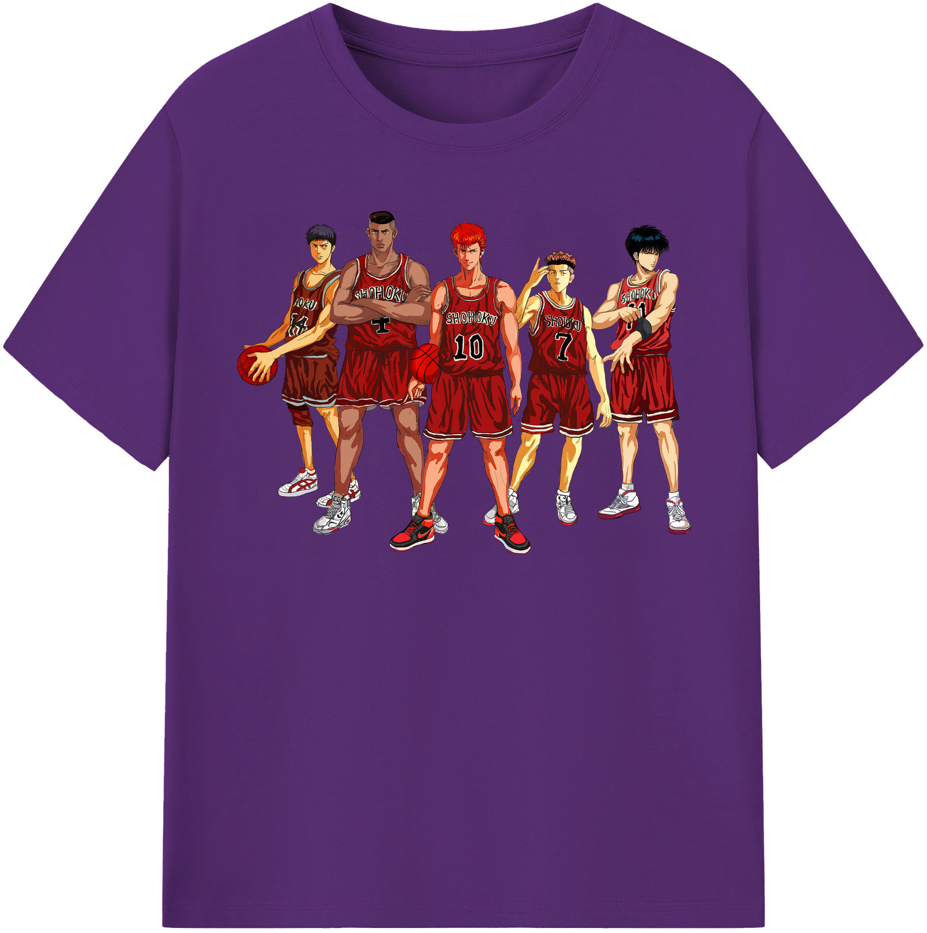 SLAM DUNK／スラムダンク 綿100％半袖Tシャツ（フロントプリント）