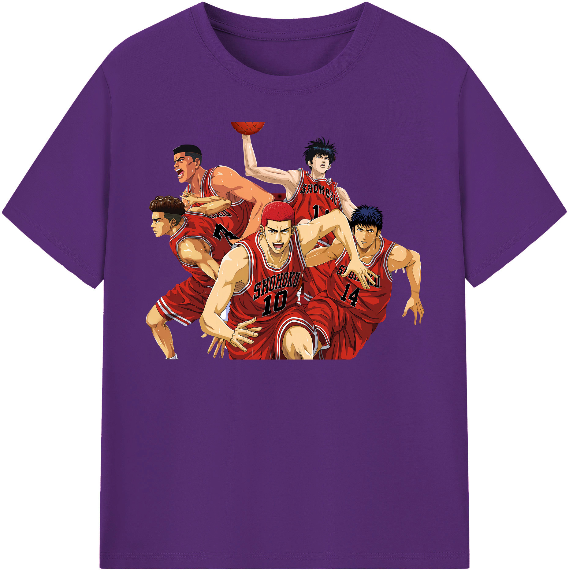 SLAM DUNK／スラムダンク 綿100％半袖Tシャツ（フロントプリント）