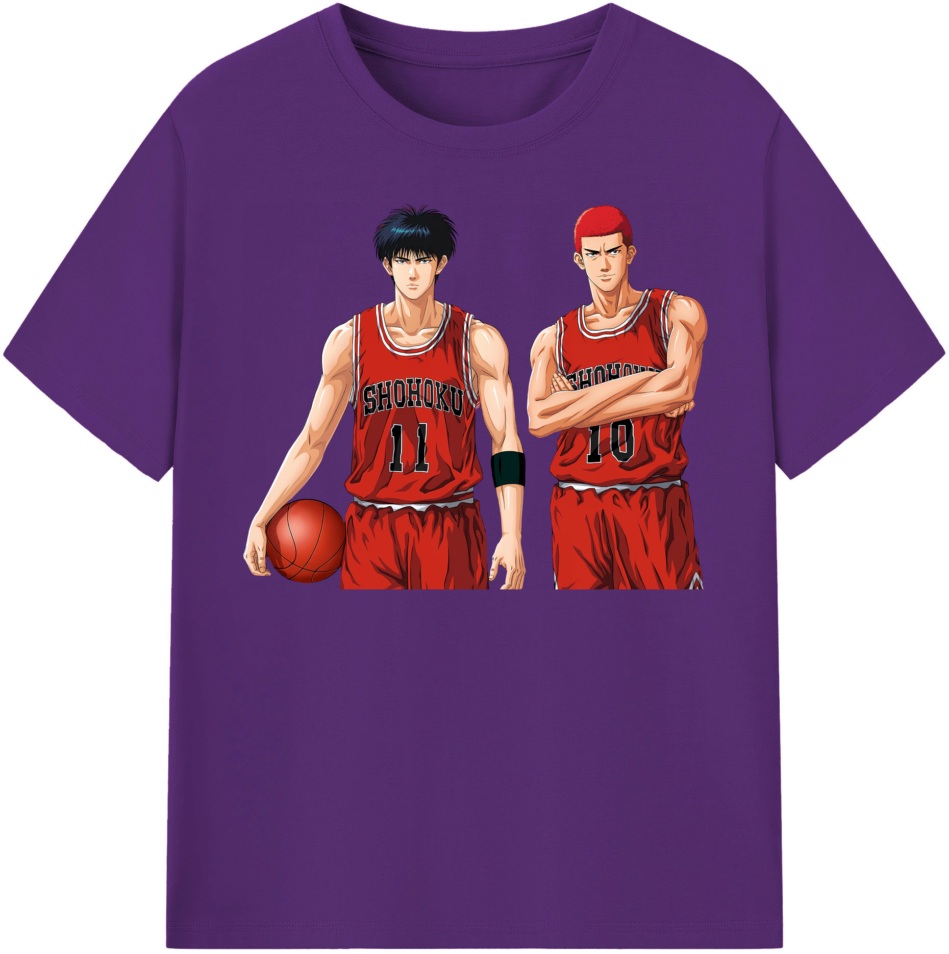 SLAM DUNK／スラムダンク 綿100％半袖Tシャツ（フロントプリント）