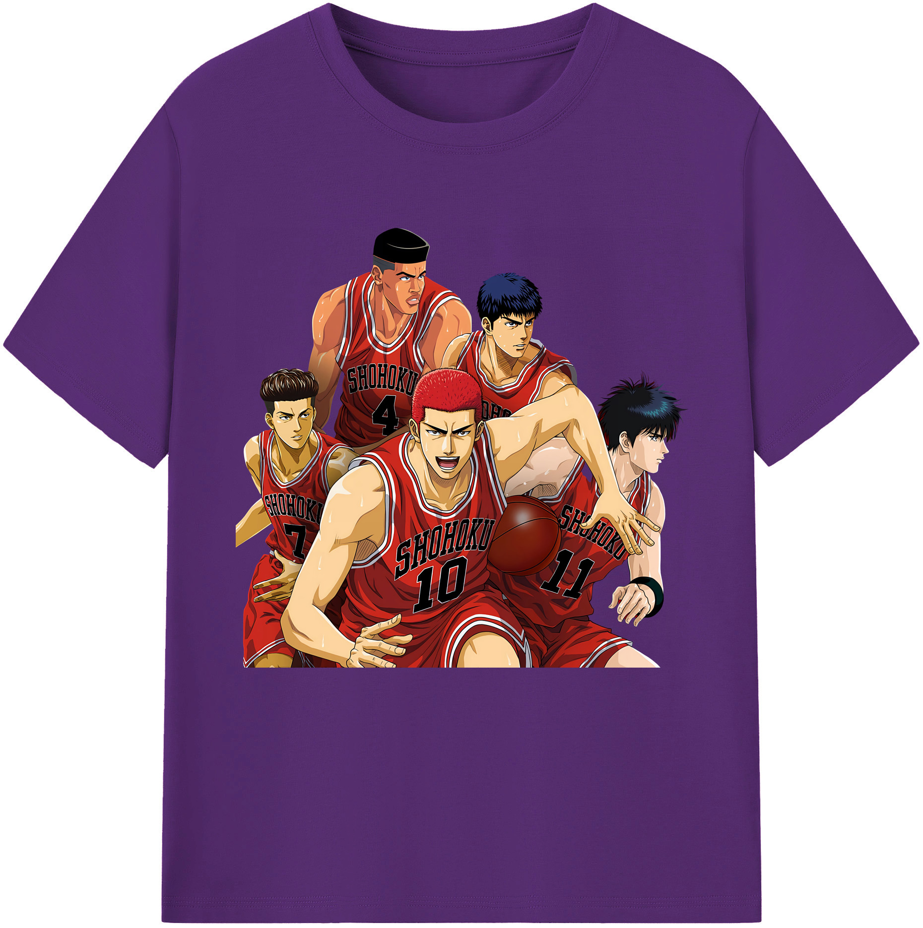 SLAM DUNK／スラムダンク 綿100％半袖Tシャツ（フロントプリント）