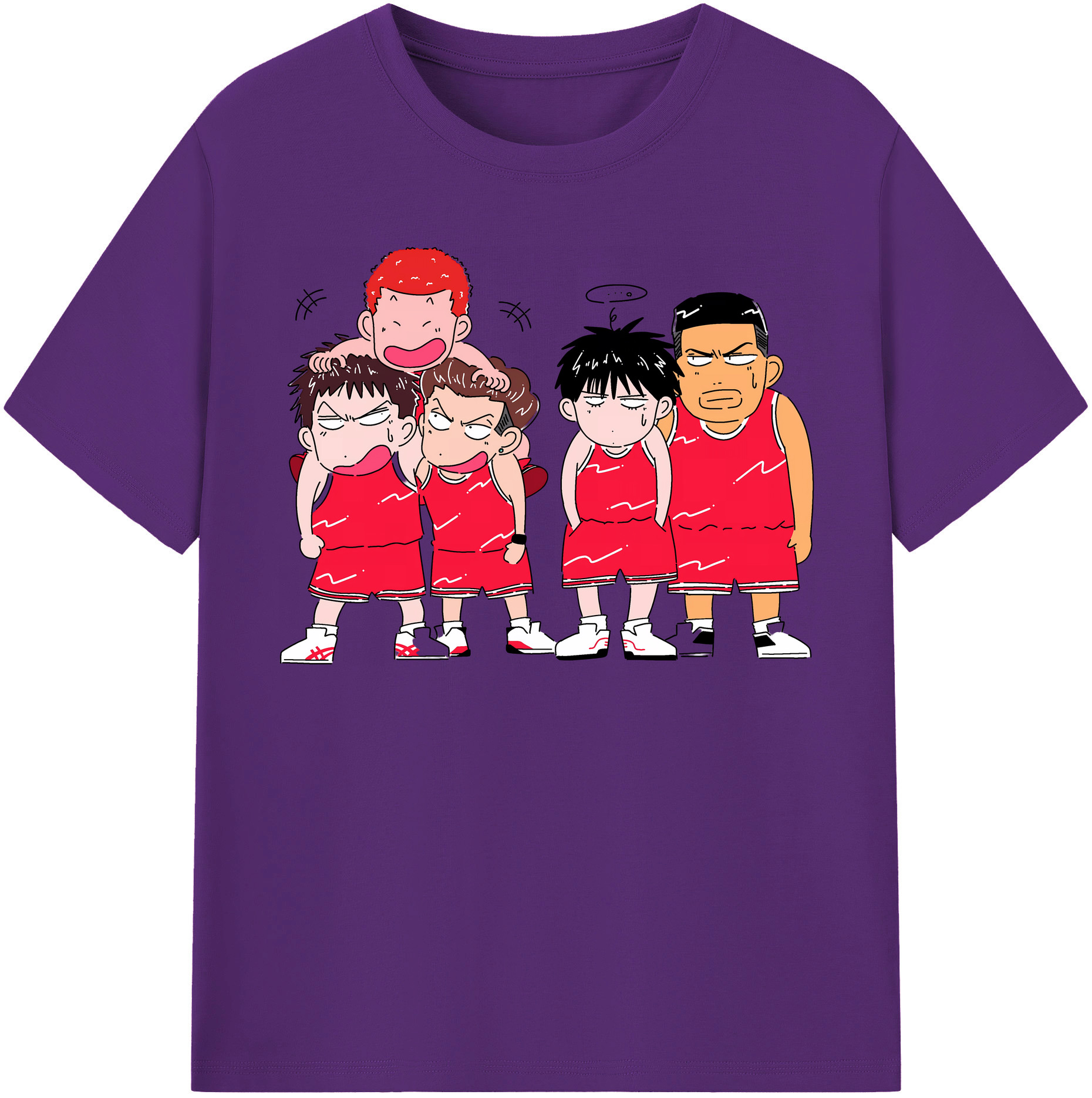 SLAM DUNK／スラムダンク 綿100％半袖Tシャツ（フロントプリント）