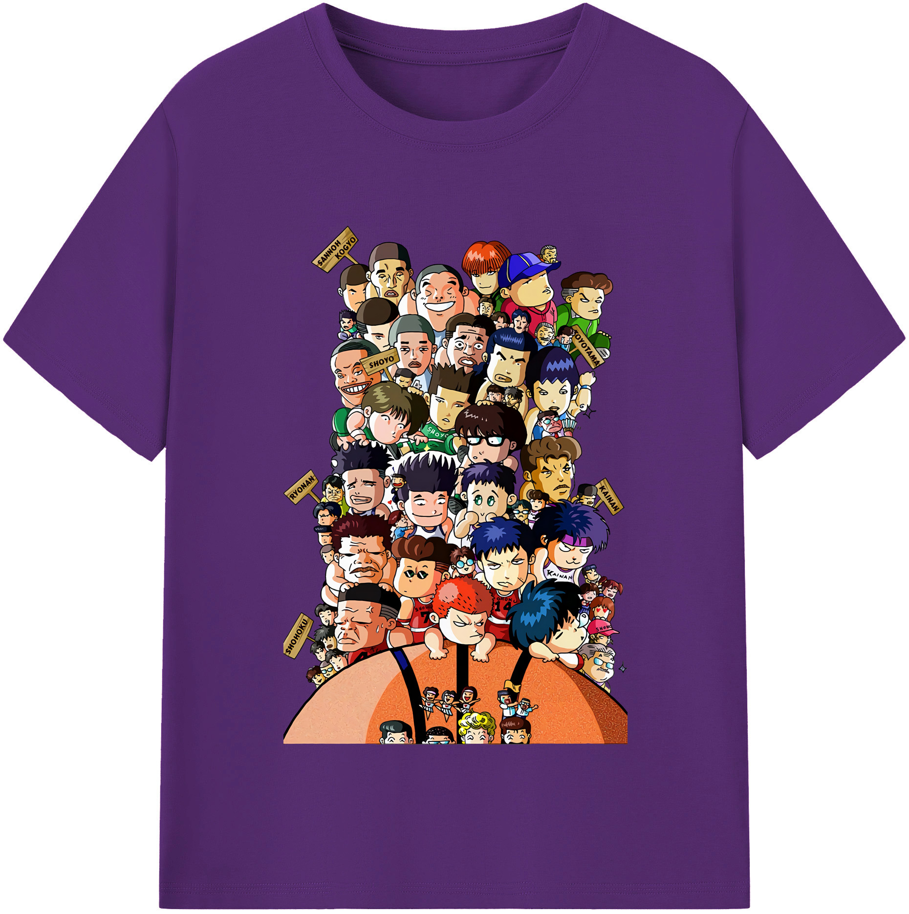 SLAM DUNK／スラムダンク 綿100％半袖Tシャツ（フロントプリント）