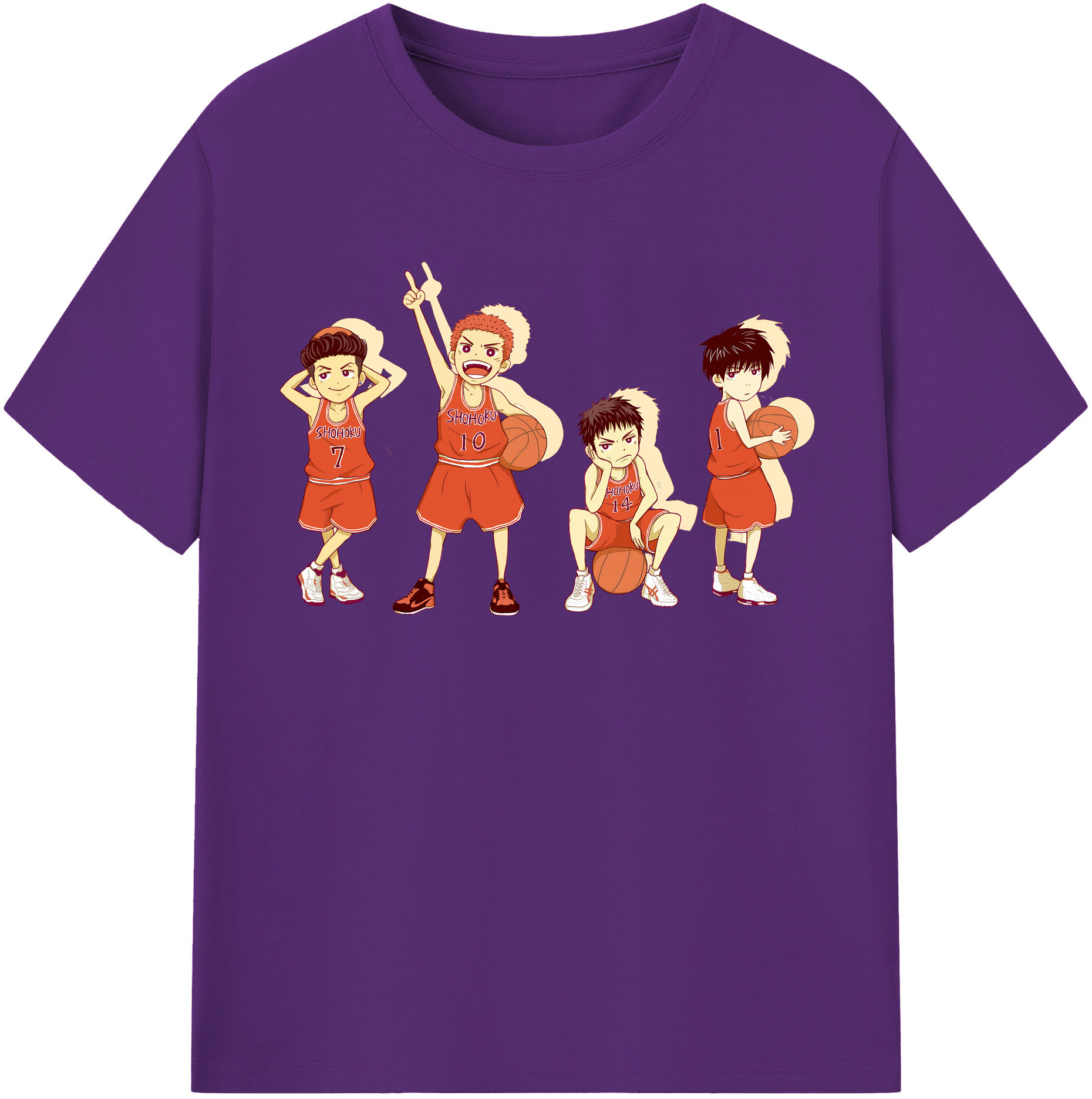 SLAM DUNK／スラムダンク 綿100％半袖Tシャツ（フロントプリント）