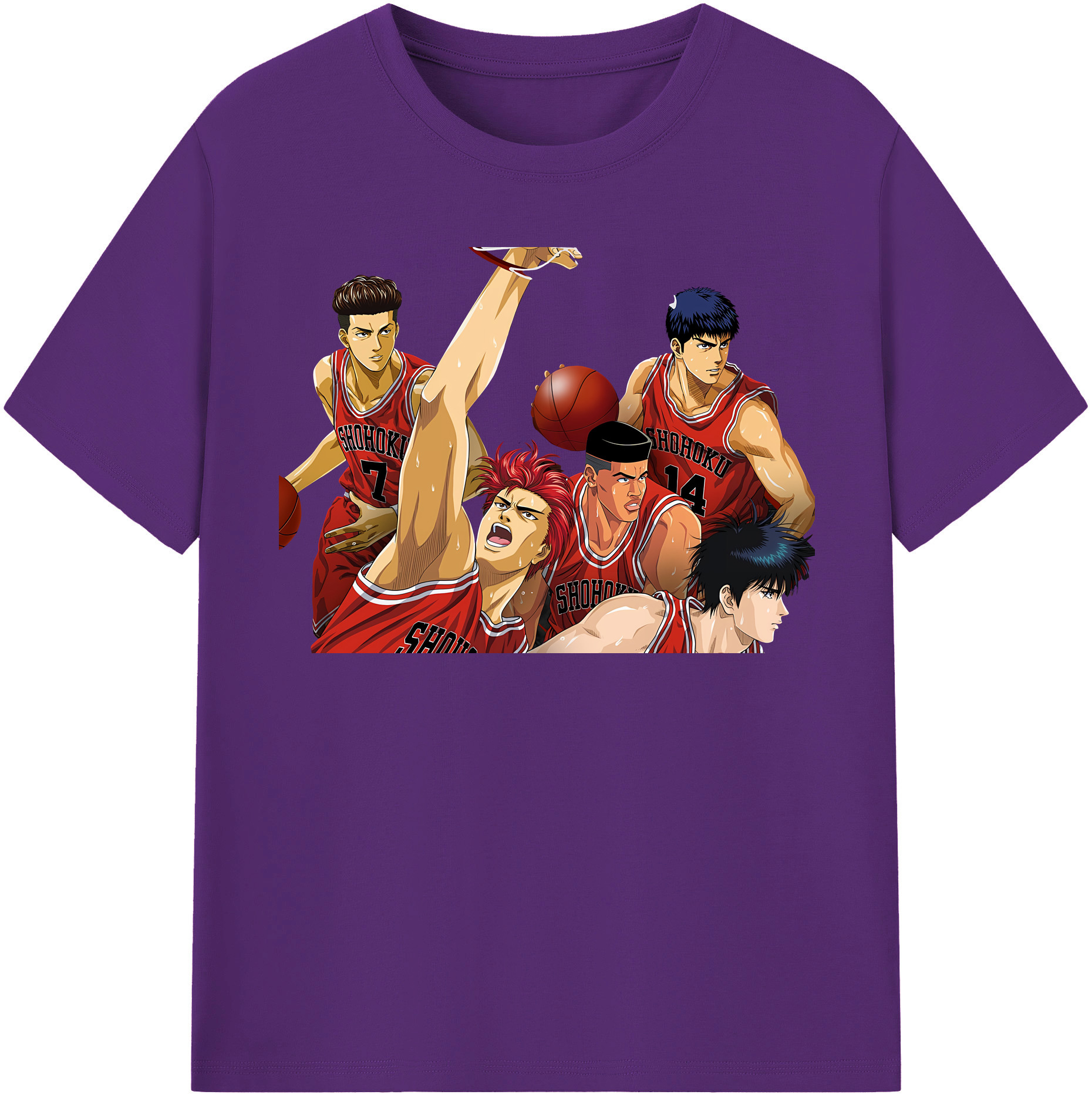 SLAM DUNK／スラムダンク 綿100％半袖Tシャツ（フロントプリント）