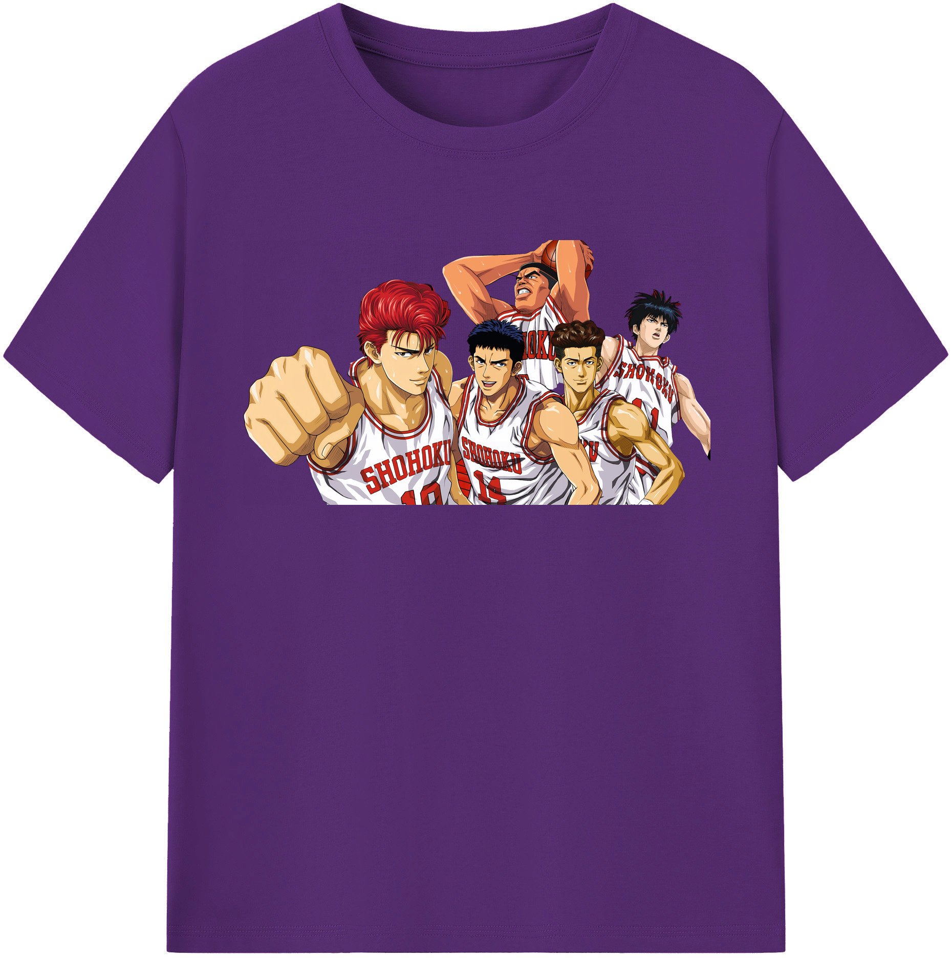 SLAM DUNK／スラムダンク 綿100％半袖Tシャツ（フロントプリント）