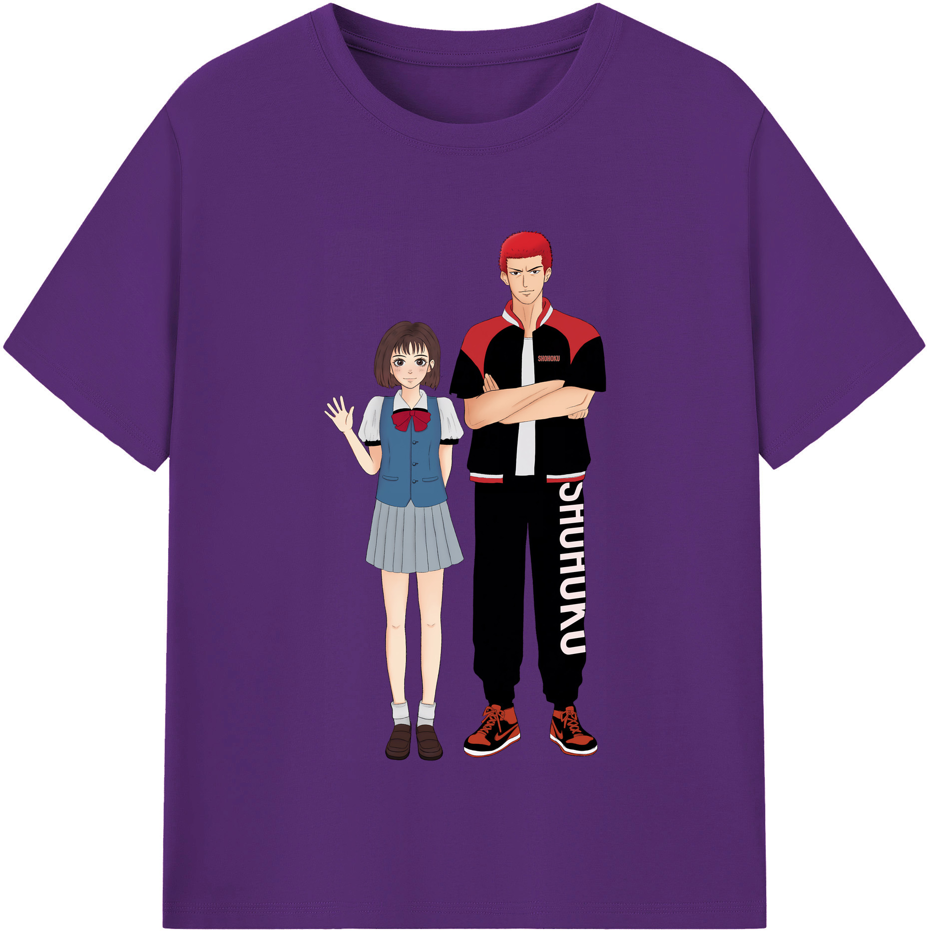 SLAM DUNK／スラムダンク 綿100％半袖Tシャツ（フロントプリント）