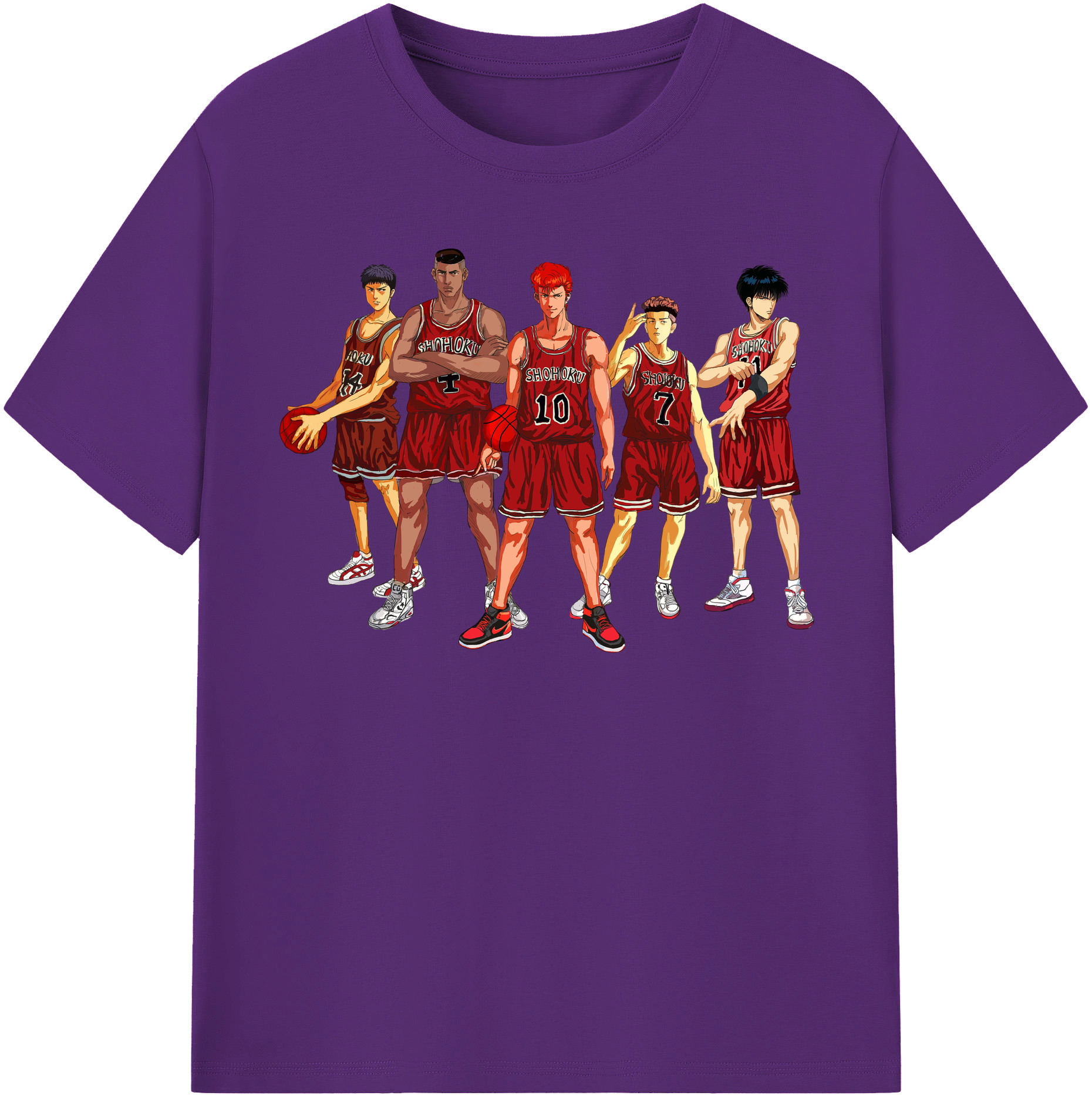 SLAM DUNK／スラムダンク 綿100％半袖Tシャツ（フロントプリント）