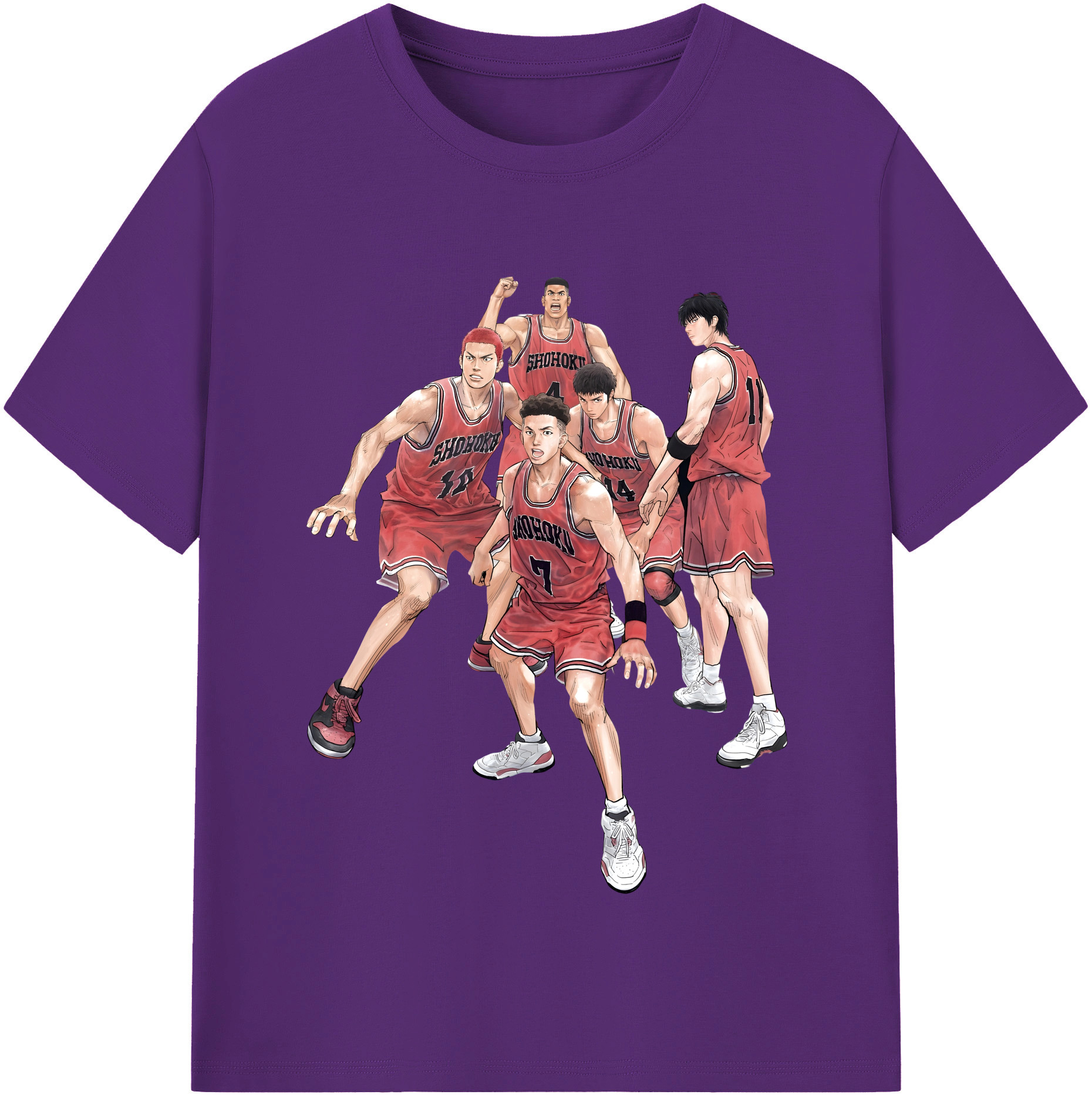 SLAM DUNK／スラムダンク 綿100％半袖Tシャツ（フロントプリント）