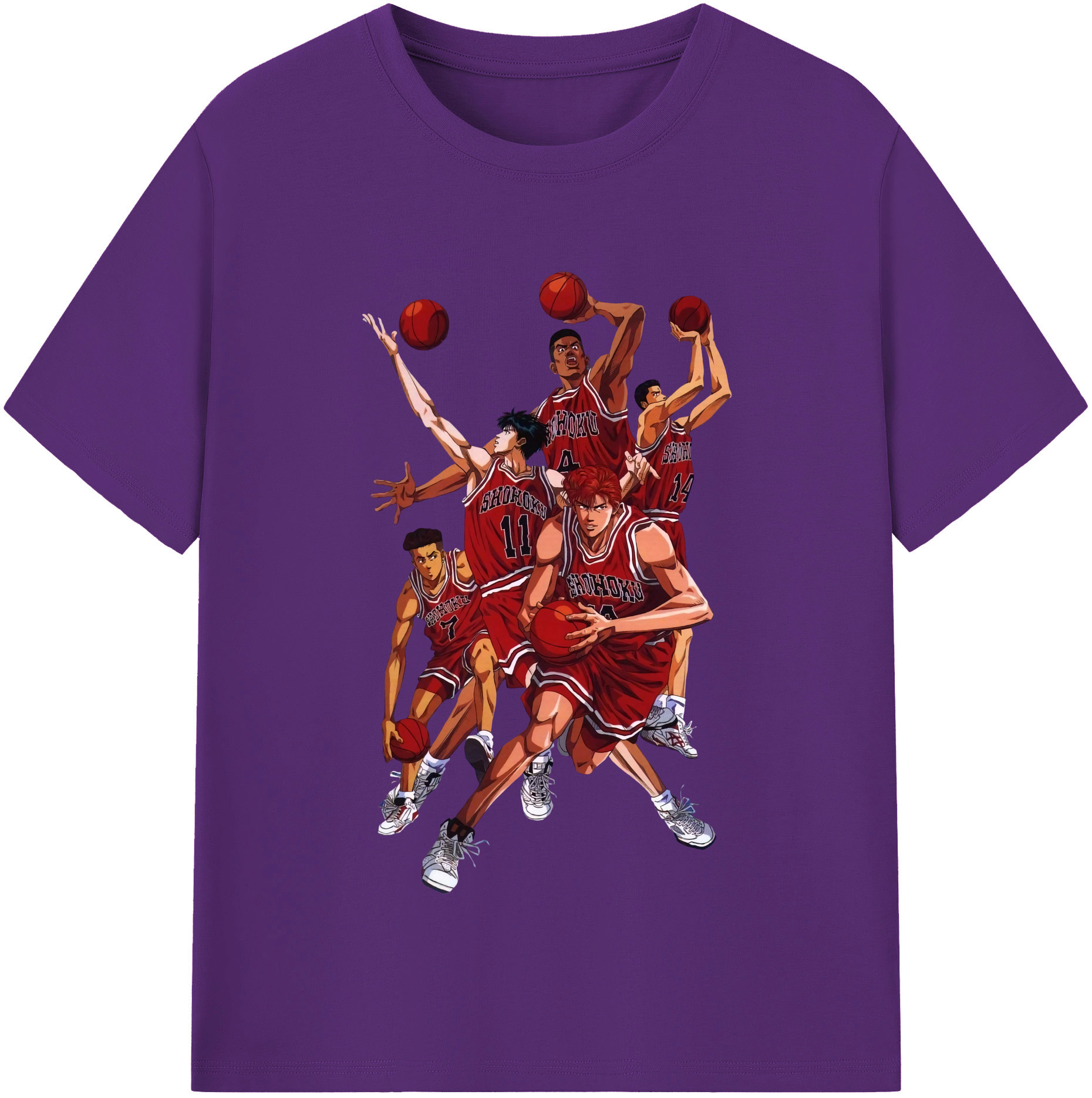 SLAM DUNK／スラムダンク 綿100％半袖Tシャツ（フロントプリント）