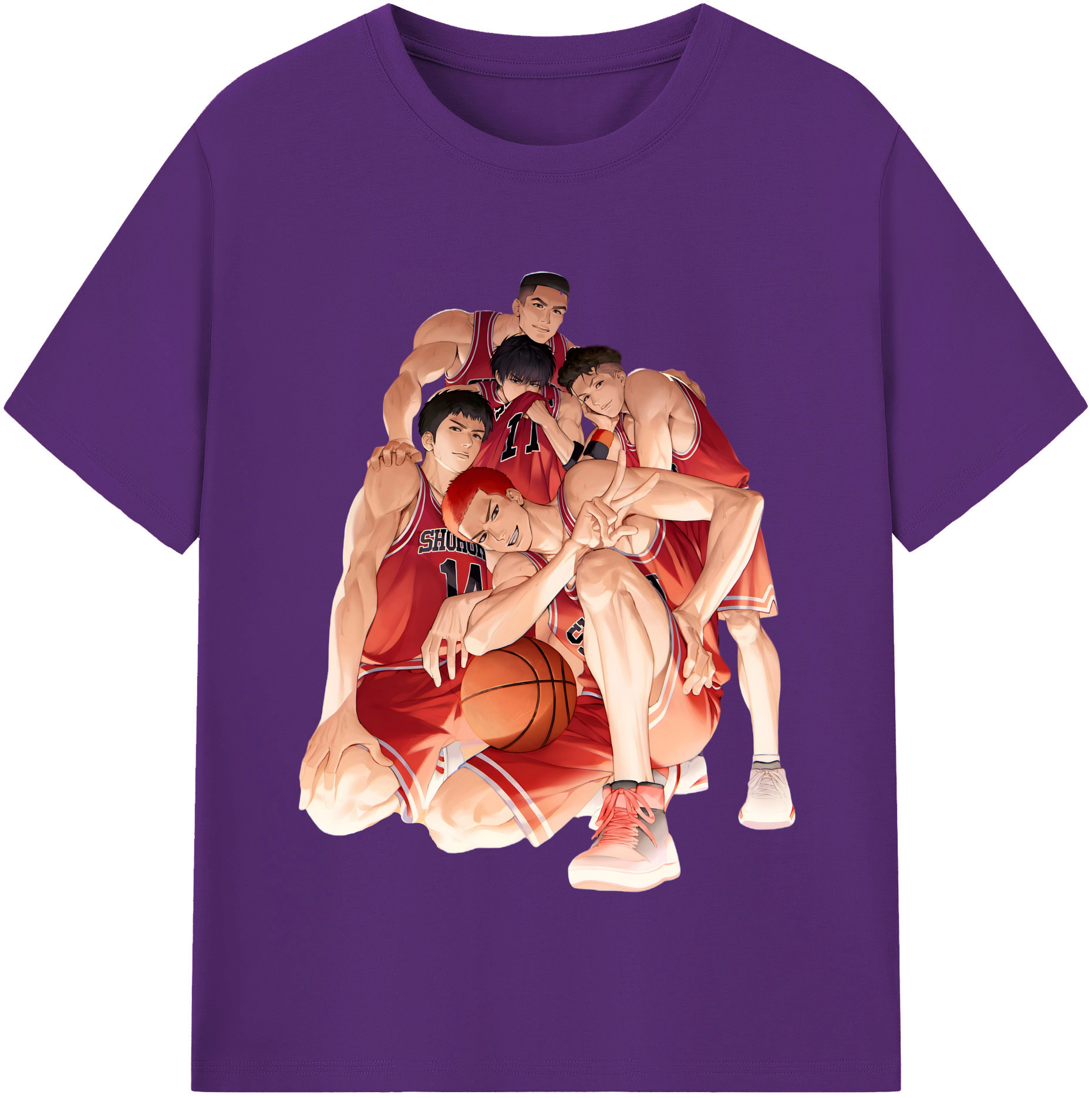 SLAM DUNK／スラムダンク 綿100％半袖Tシャツ（フロントプリント）