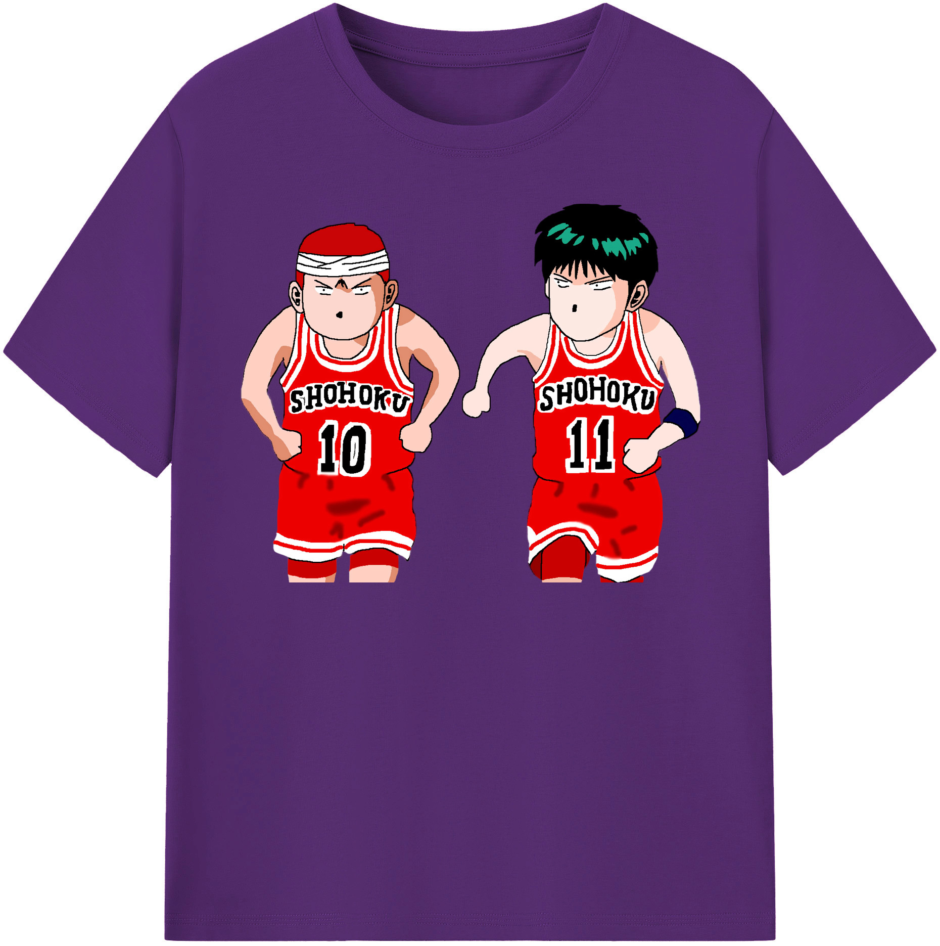 SLAM DUNK／スラムダンク 綿100％半袖Tシャツ（フロントプリント）