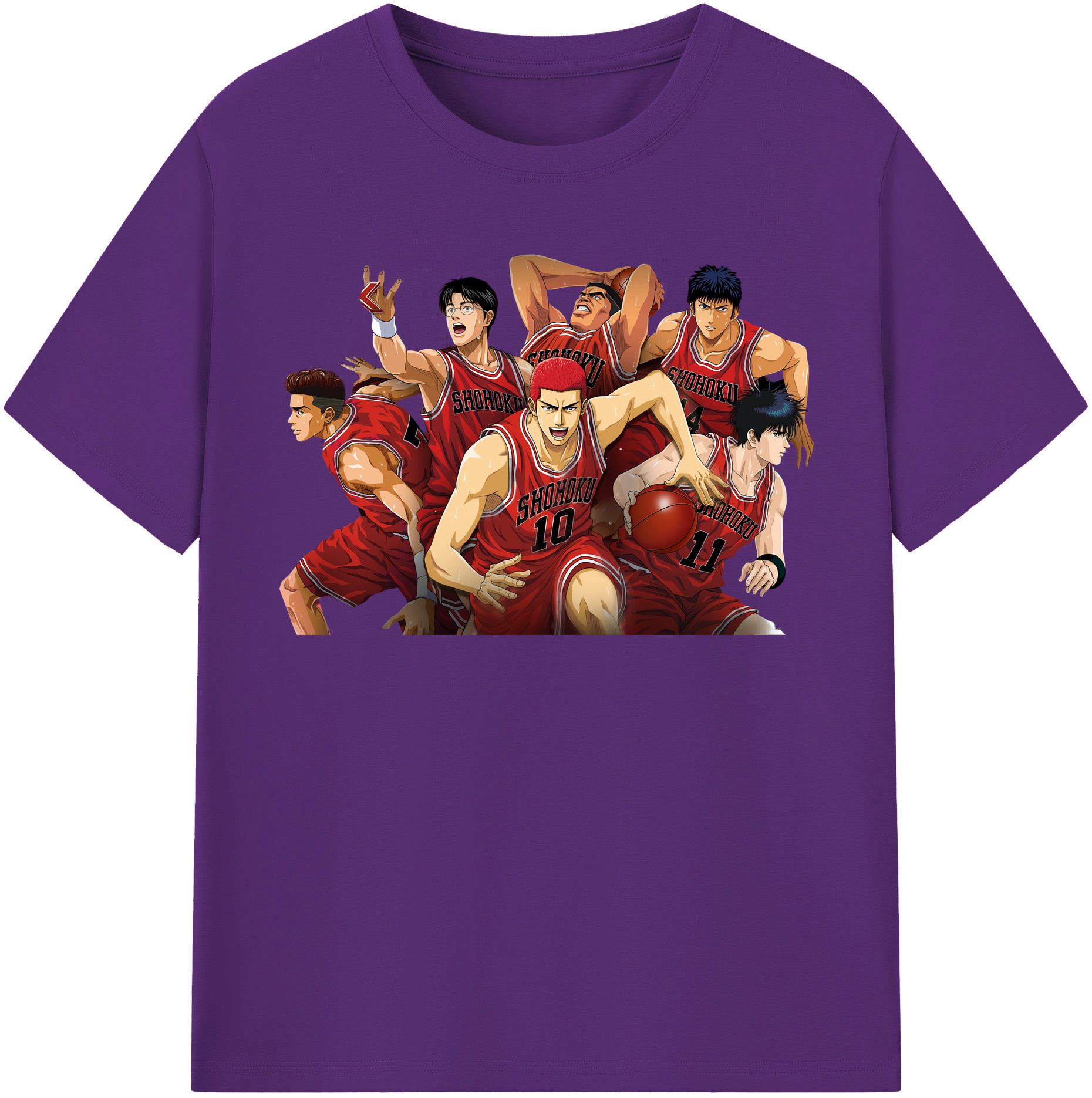 SLAM DUNK／スラムダンク 綿100％半袖Tシャツ（フロントプリント）