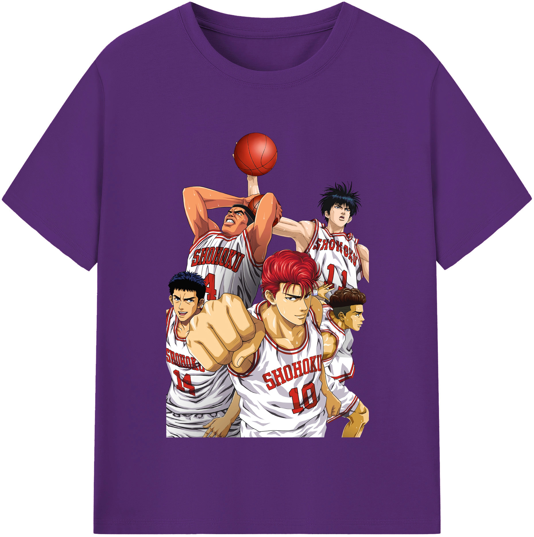 SLAM DUNK／スラムダンク 綿100％半袖Tシャツ（フロントプリント）